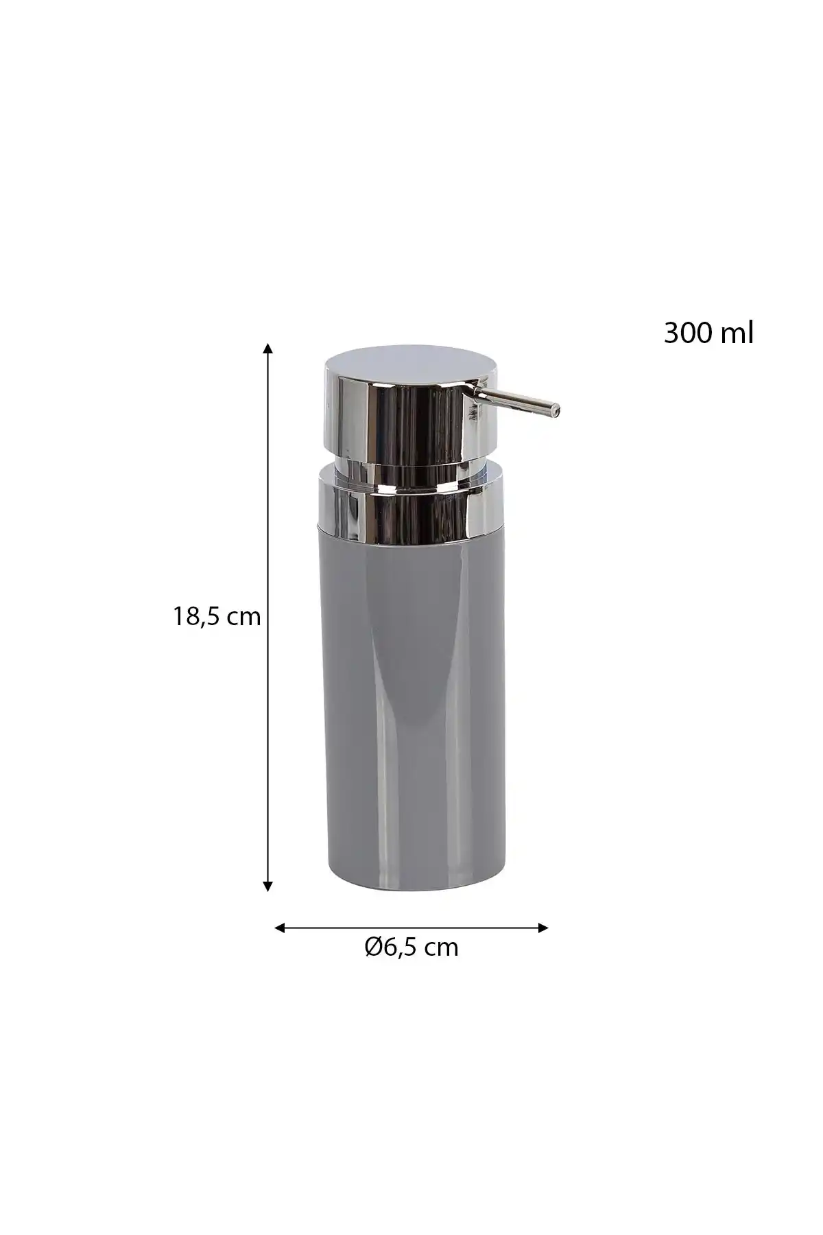 Ansan ANS E31-07 Lenox Plastik Gri Sıvı Sabunluk 6,5 x 18,5 cm 300 ml