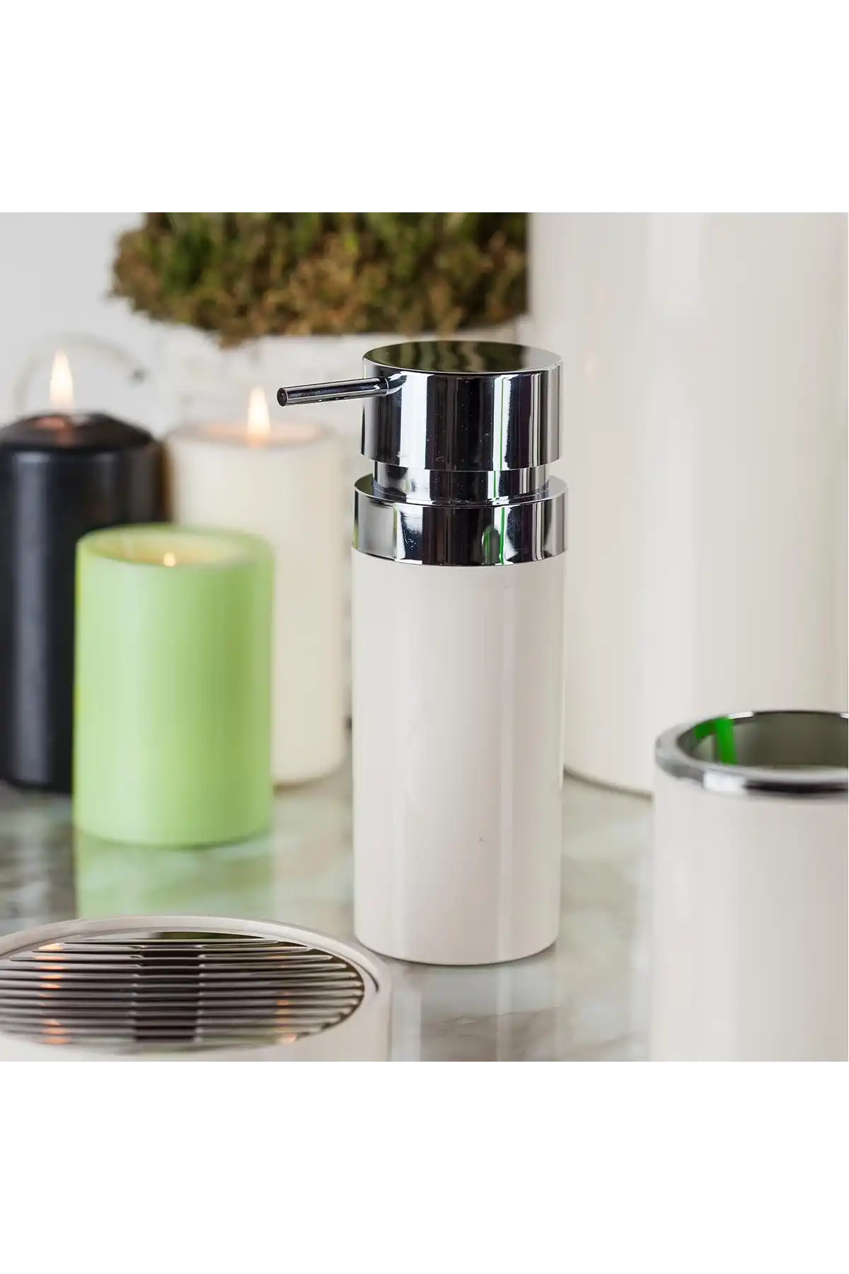 Ansan ANS E31-09 Lenox Bej Renk Plastik Sıvı Sabunluk 6,5 x 18,5 cm 300 ml