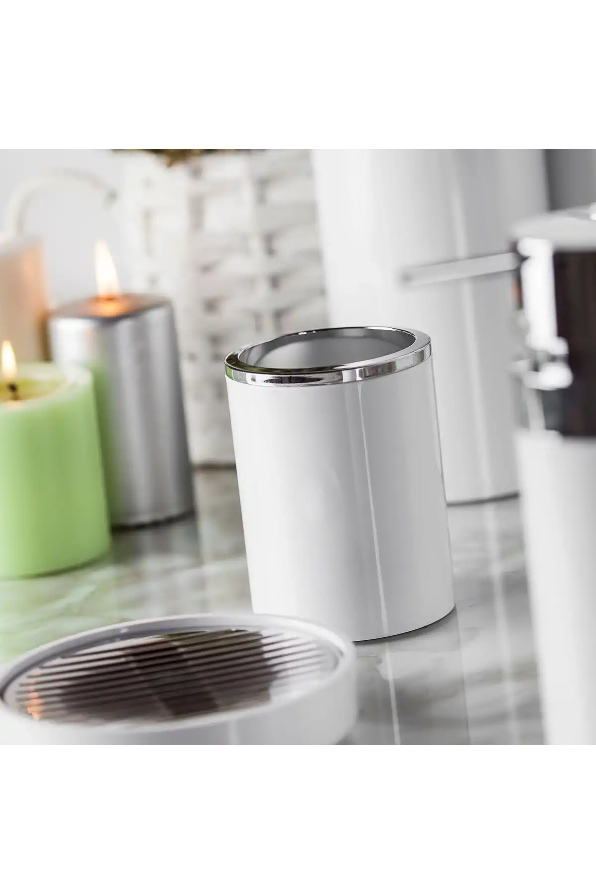 Ansan ANS E33-01 Lenox Plastik Beyaz Diş Fırçalık 8 x 10,5 cm