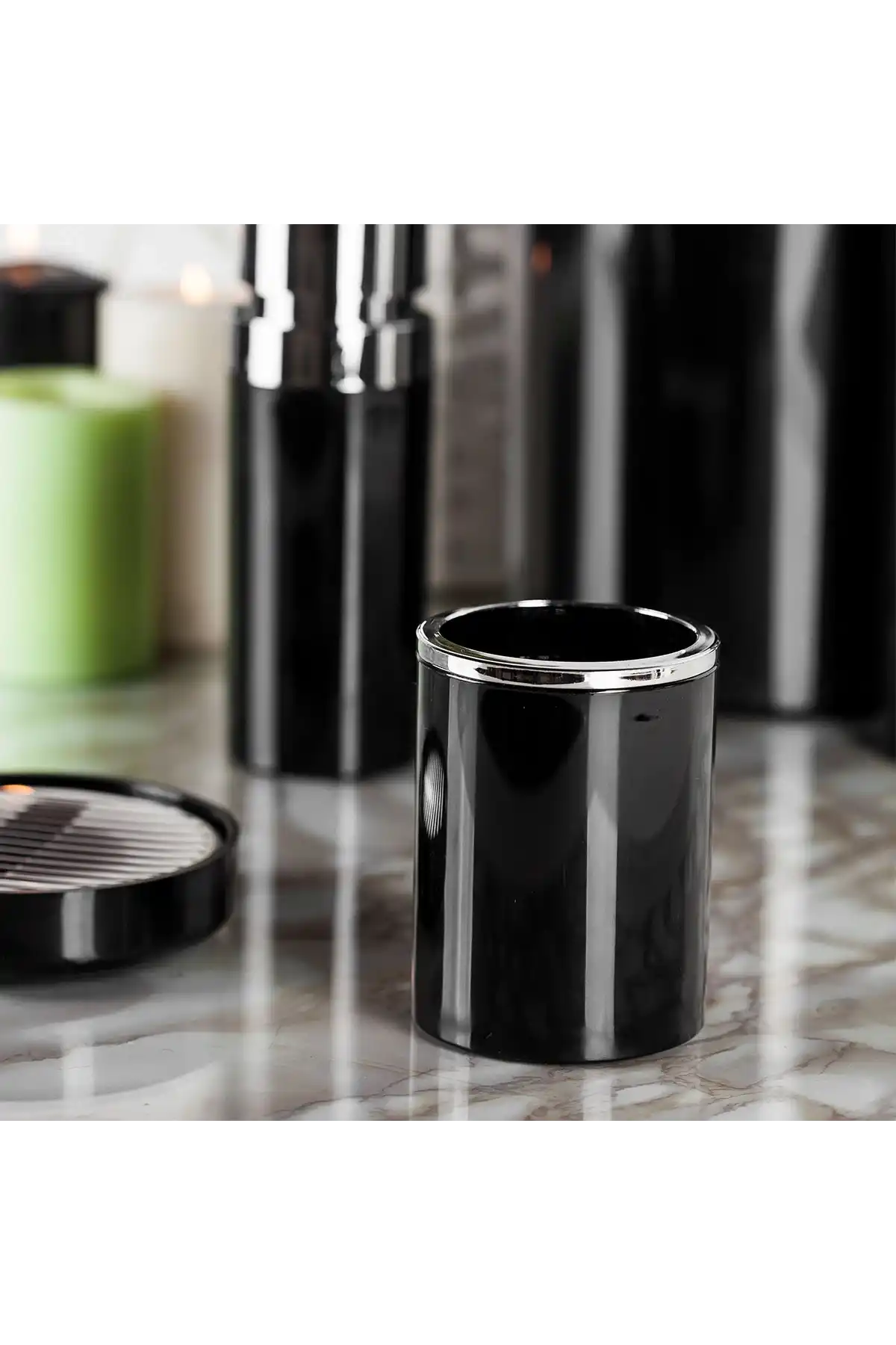 Ansan ANS E33-06 Lenox Siyah Plastik Diş Fırçalık 8 x 10,5 cm