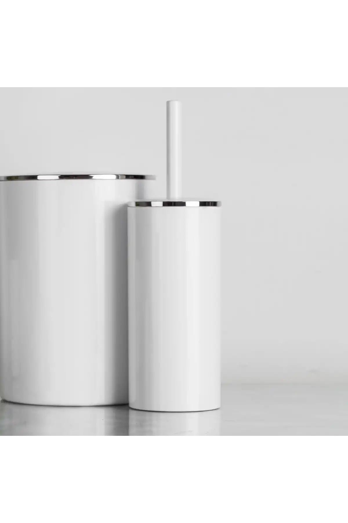 Ansan ANS E34-01 Lenox Beyaz Plastik Tuvalet Fırçası 10,5 x 33 cm