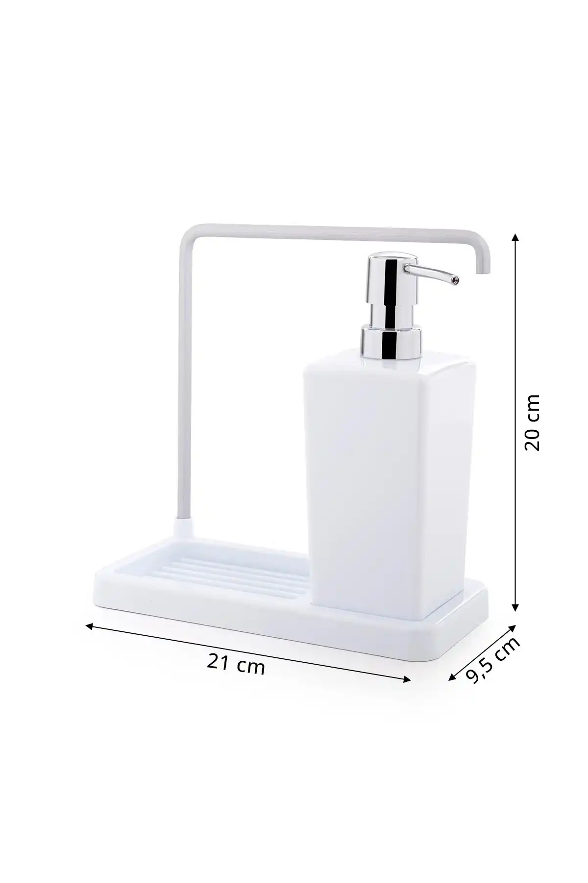 Ansan ANS E56-01 Luna Plastik Beyaz Sıvı Sabunluk 21 x 10 x 20 cm