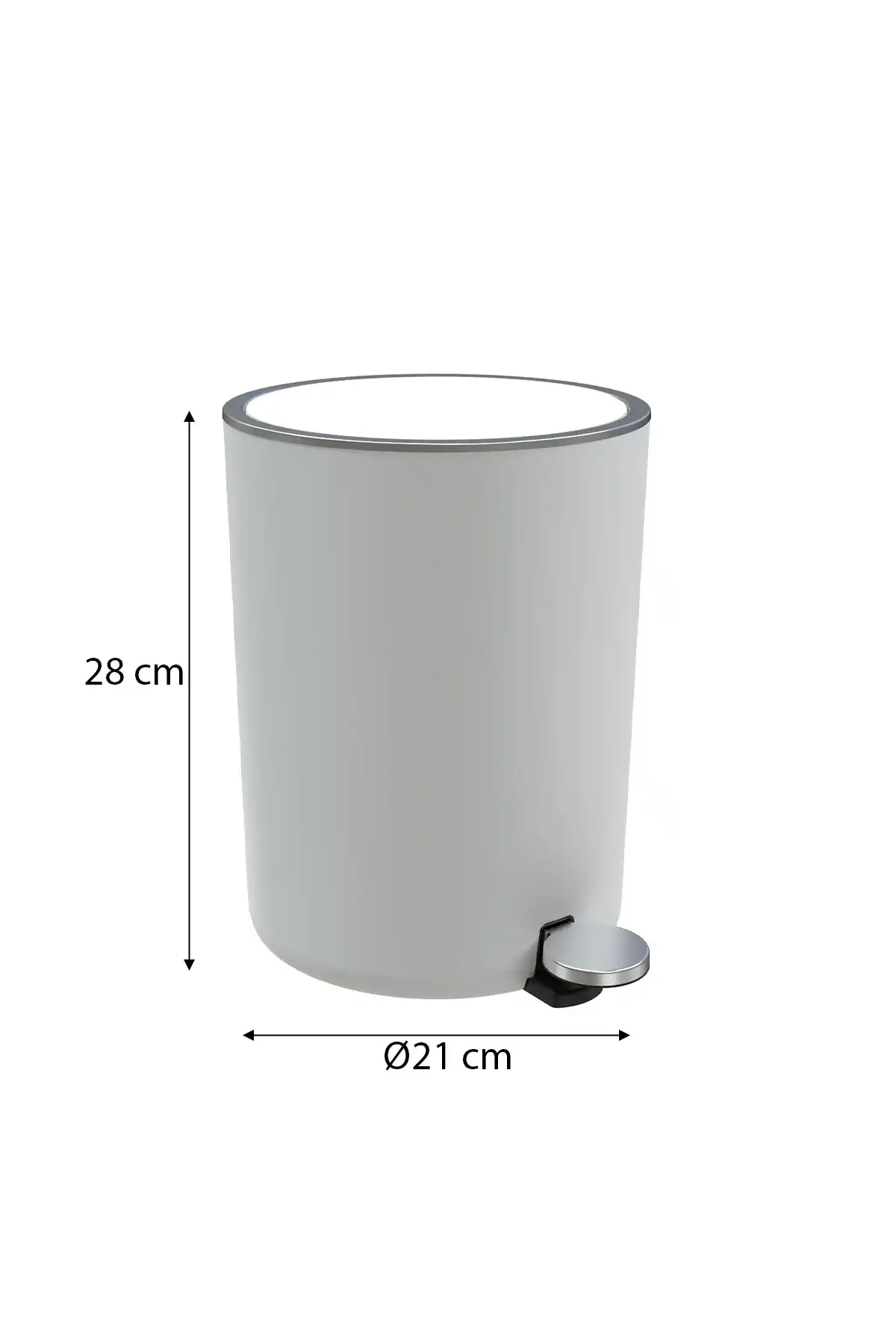 Ansan ANS E66-01 Lenox Pedallı Plastik Beyaz Çöp Kovası 5 L 21 x 28 cm