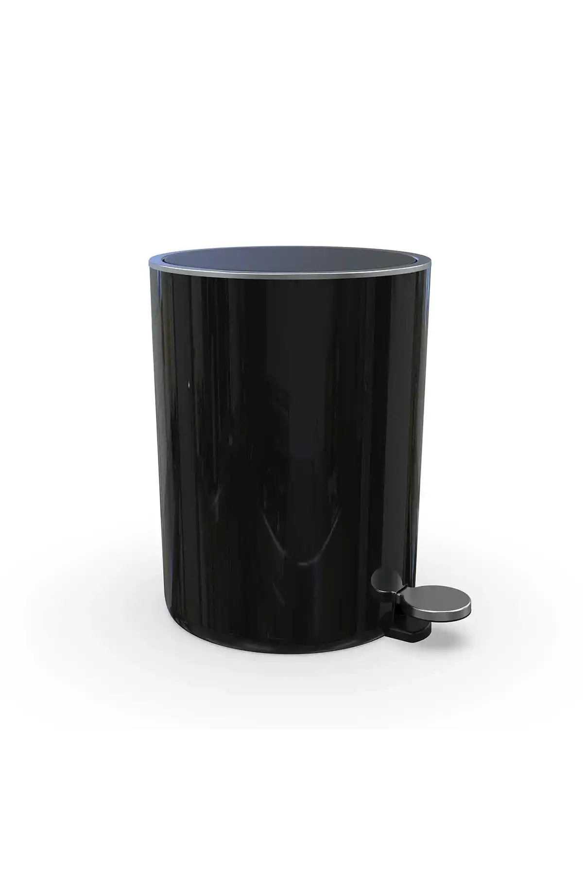 Ansan ANS E66-06 Lenox Pedallı Plastik Siyah Çöp Kovası 5 L 21 x 28 cm