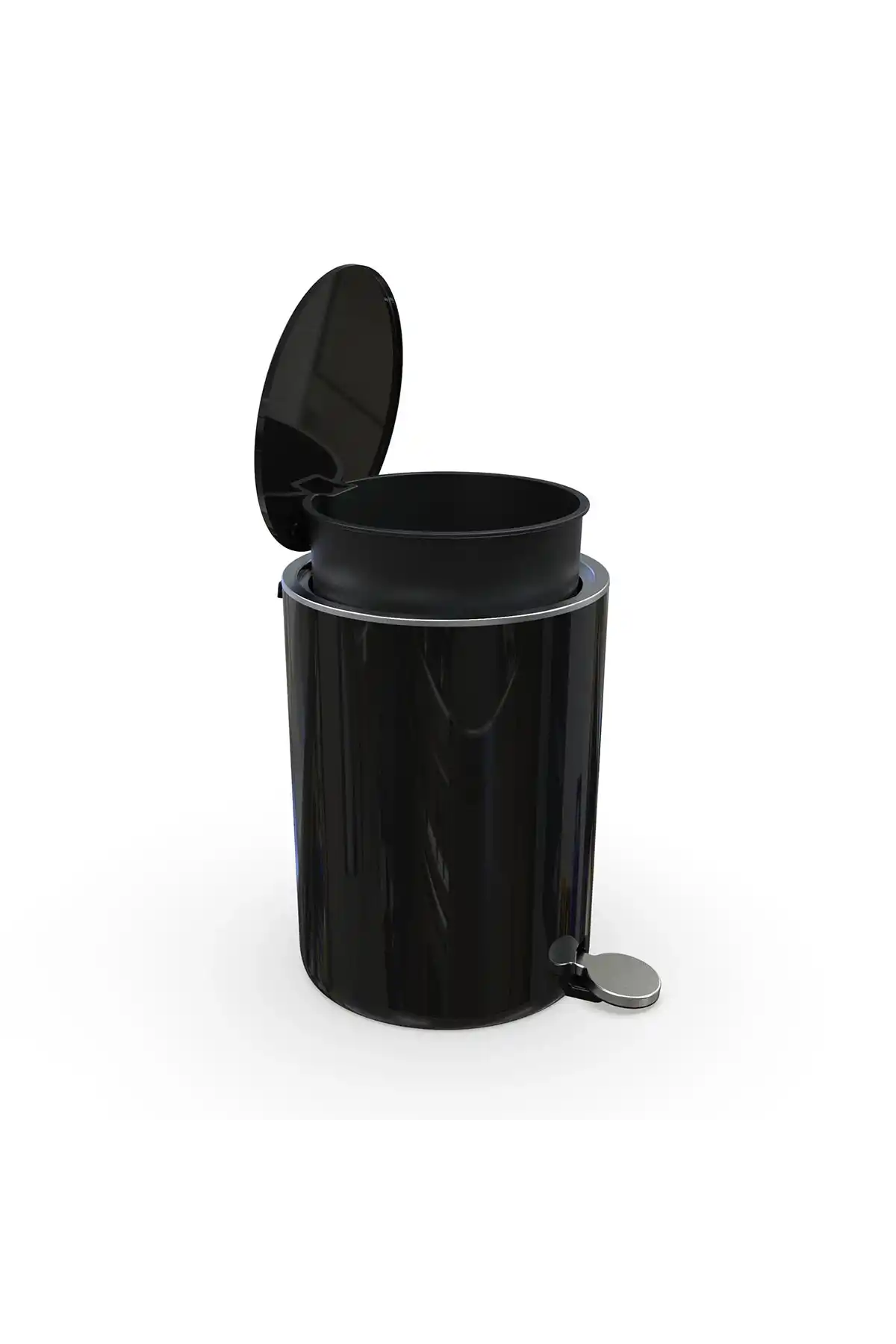 Ansan ANS E66-06 Lenox Pedallı Plastik Siyah Çöp Kovası 5 L 21 x 28 cm