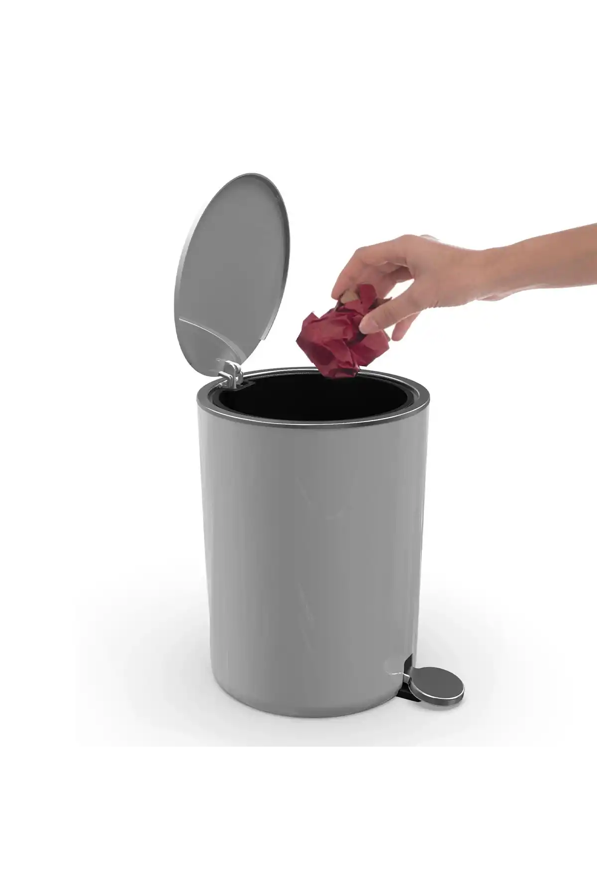 Ansan ANS E66-07 Lenox Pedallı Plastik Gri Çöp Kovası 5 L 21 x 28 cm