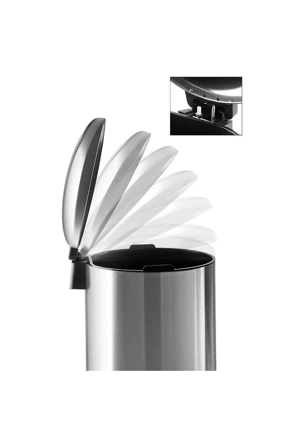 Ansan ANS E90-30 Bombe Kapaklı Çelik Çöp Kovası 30 L 31,3 x 41 x 56 cm