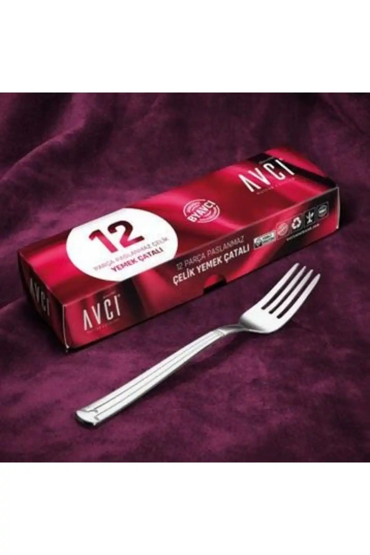 Avcı AVC 613 Yakamoz Çelik Yemek Çatalı 12 Li