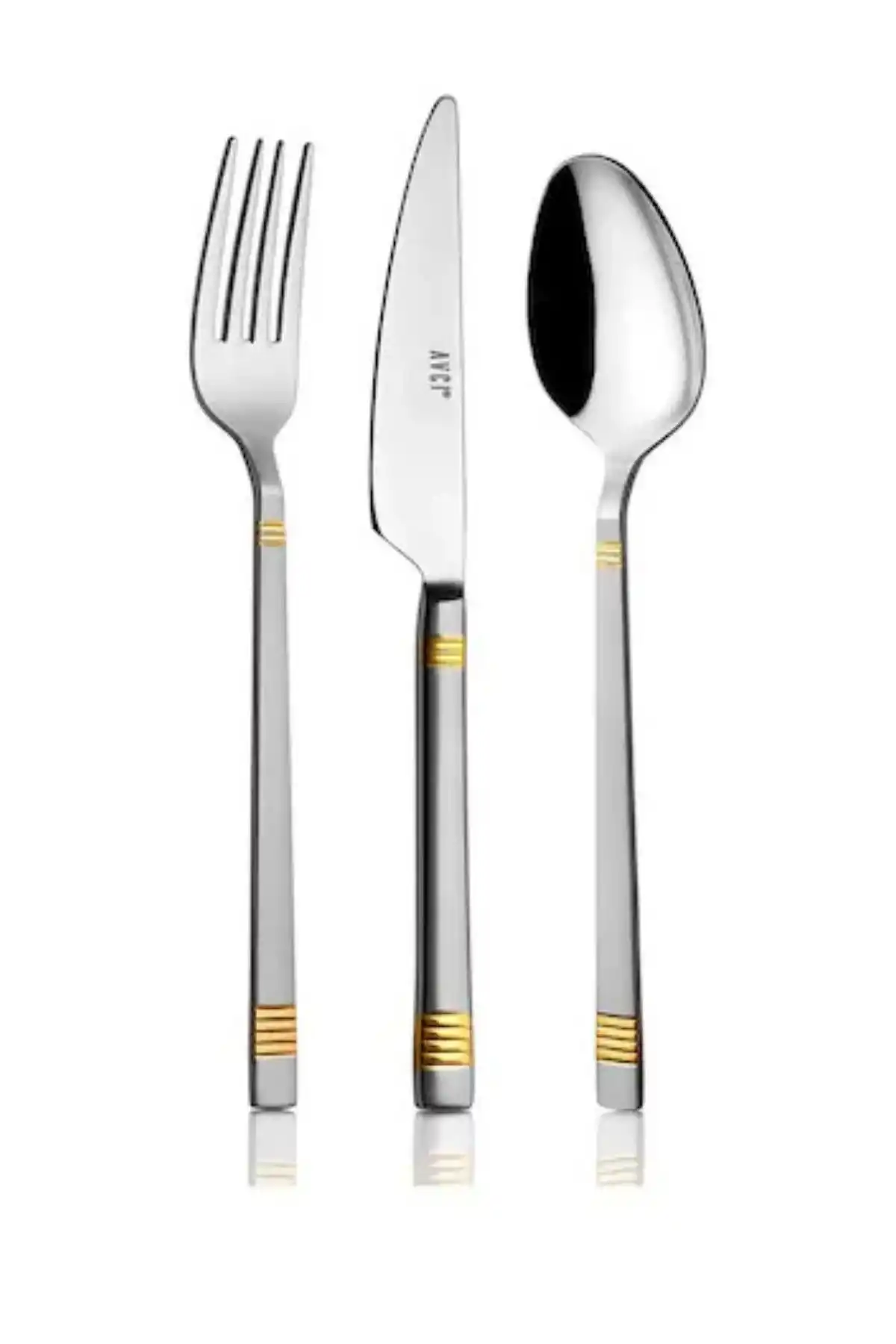 Avcı AVC763 Duru Gold Detaylı Çatal Bıçak Kaşık Takımı 36 Parça