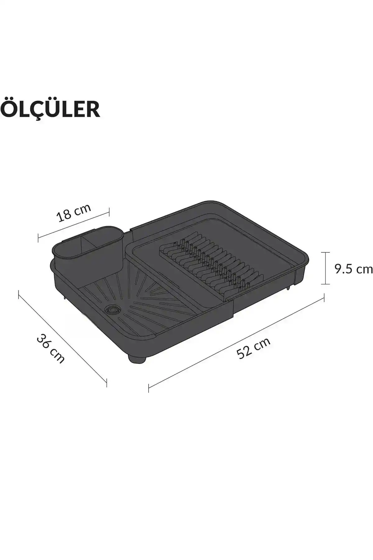 Baroness 10569 Çekmece İçi Sürgülü Bulaşıklık 52x36x9.5 cm