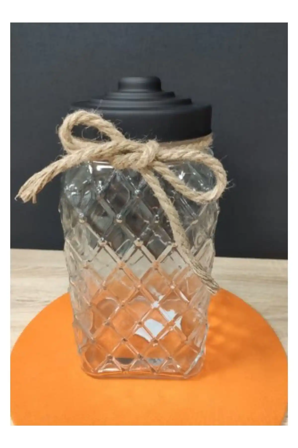 Cooker Siyah Kapaklı Cam Kavanoz 30 Cm