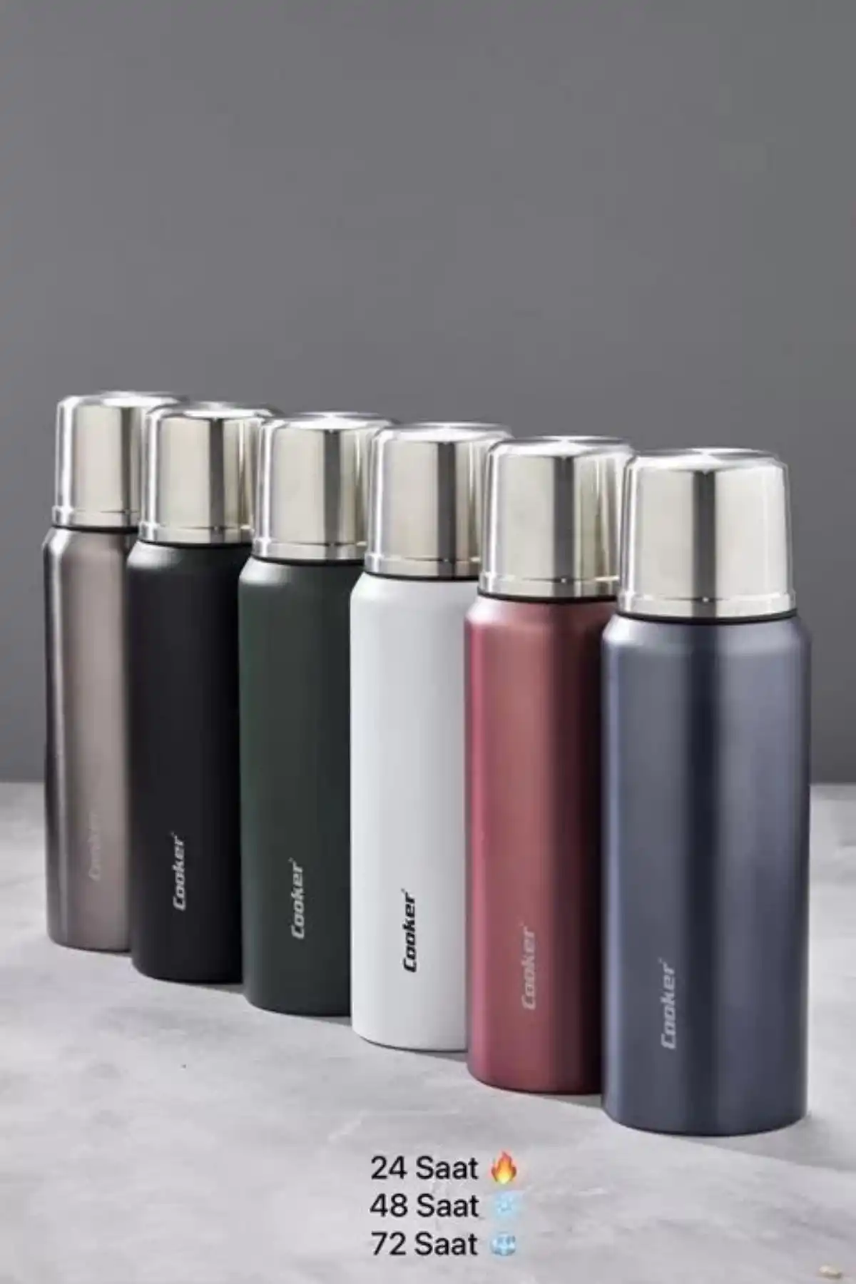 Cooker CKR2081 Çelik Renkli Termos 1 Lt (Tekli)