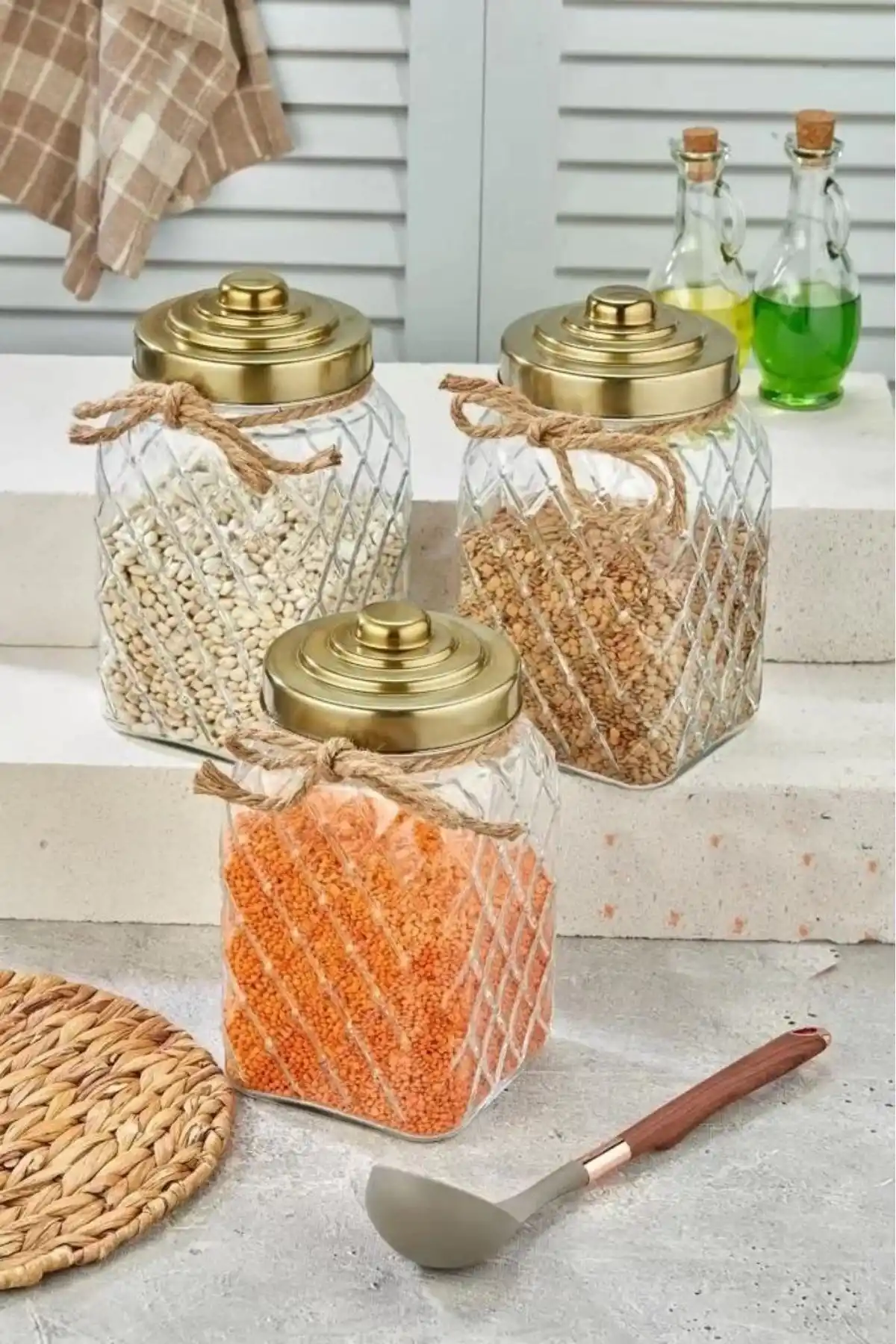 Cooker CKR2265 Gold Kapaklı Cam Kavanoz 25 Cm 1 Adet