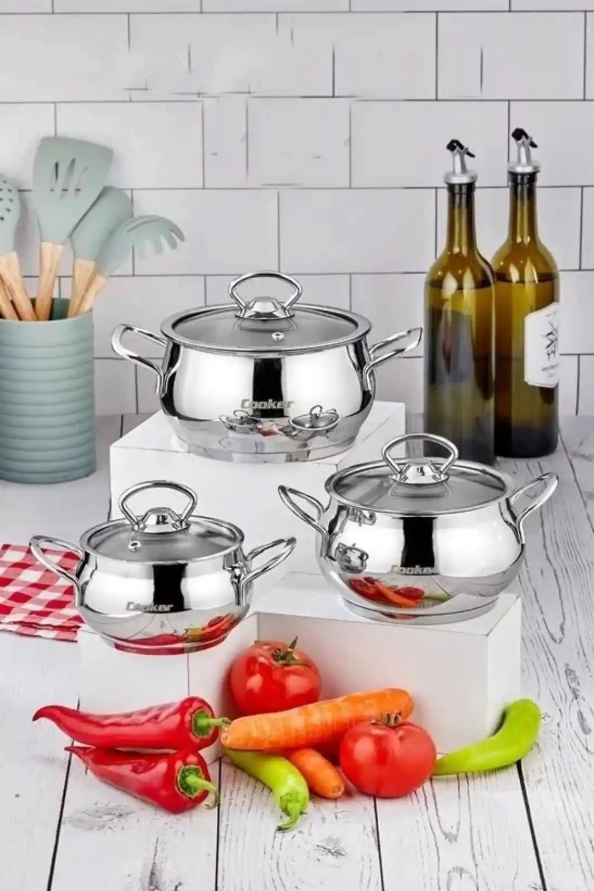 Cooker CKR3336 Lara Çelik Güveç Tencere Seti 3lü