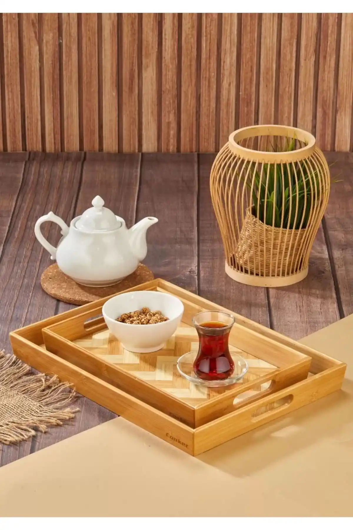 Cooker CKR3465-B Büyük Bambu Tepsi 40x30 cm 1 Adet