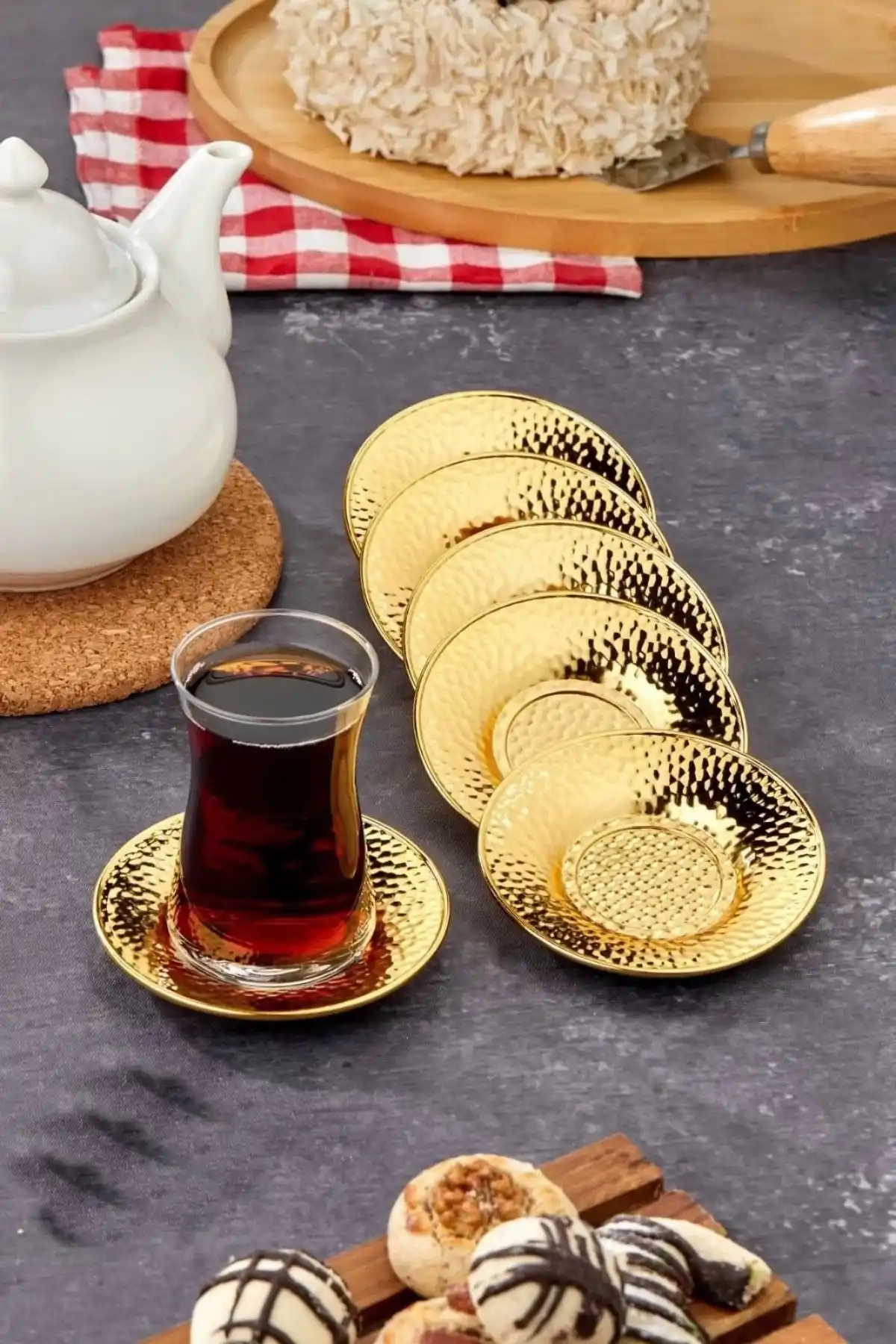 Cooker CKR3579 Dövme Desenli Çay Tabağı 6lı