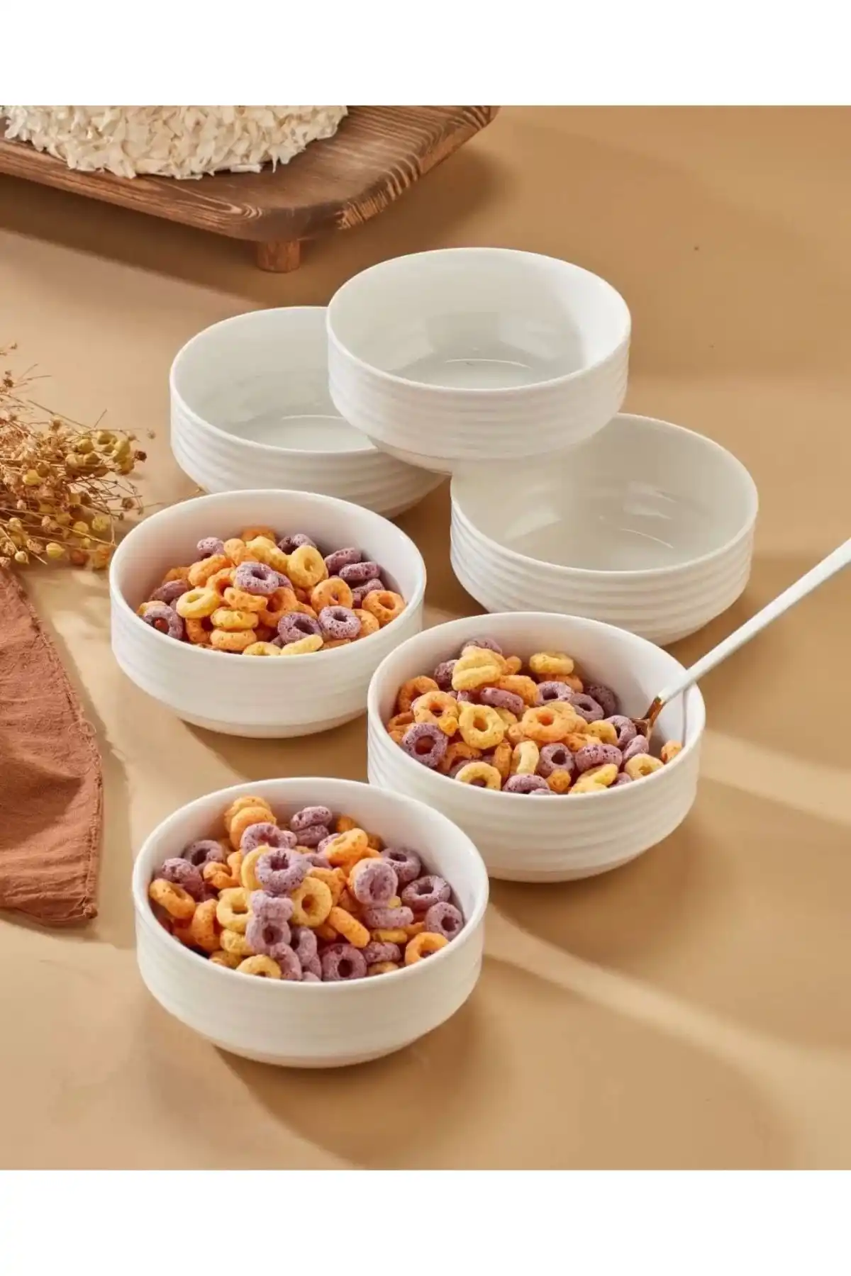 Cooker CKR4099 Embos Beyaz Porselen Kase 12 cm 6lı