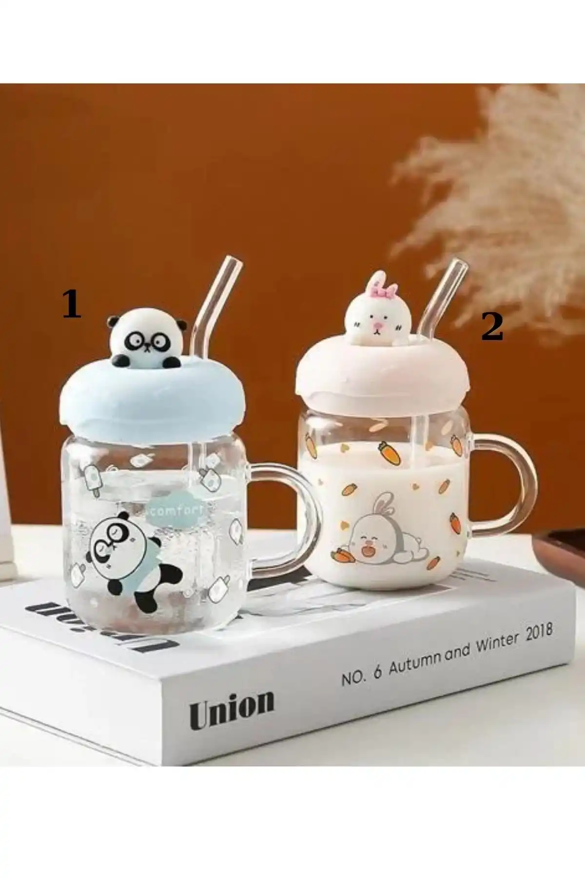 Cooker YK1348 Kapaklı Cam Bardak Tekli