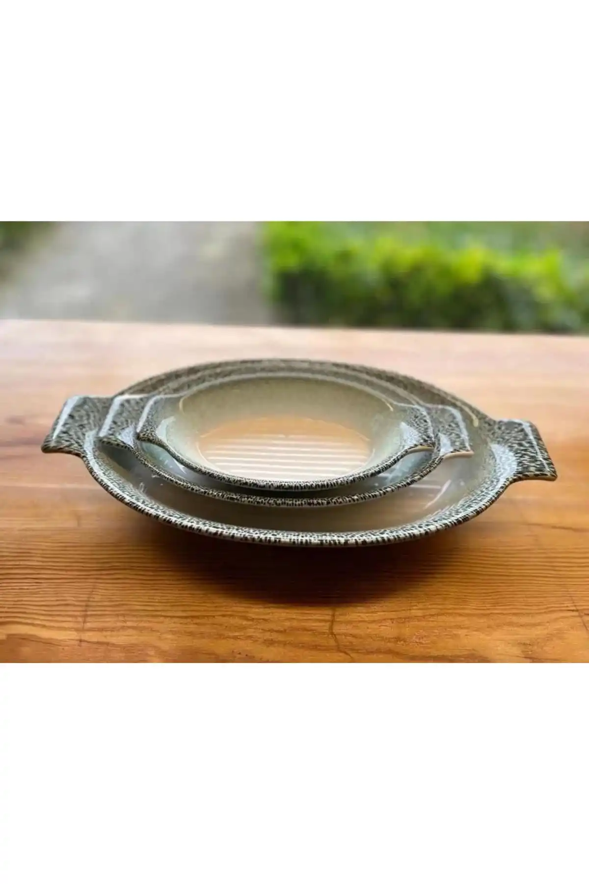 Erbaşlar ERB085 Seramik Oval Fırın Kabı 3 Lü