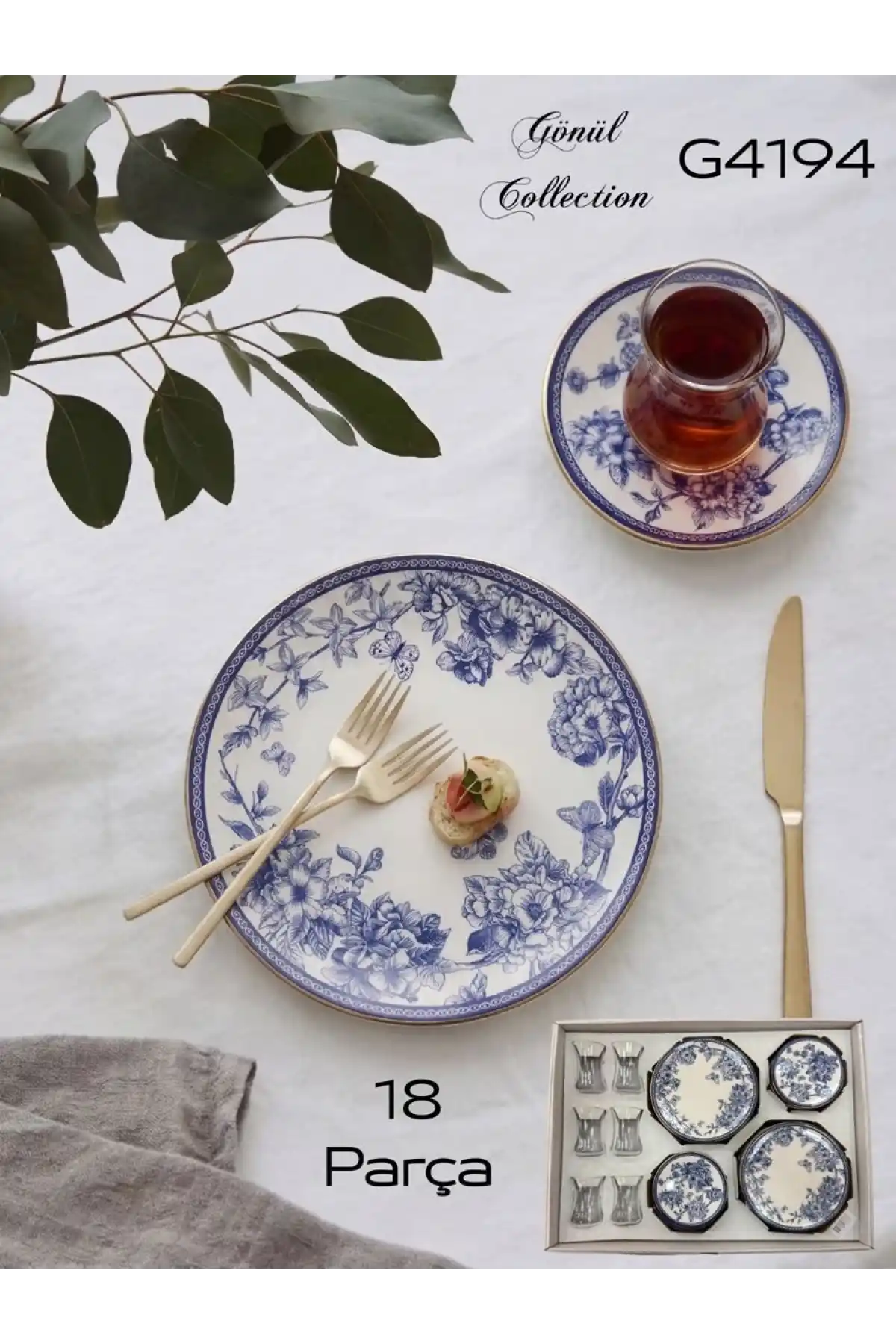 Gönül Mutfak Spring Seramik Çay-Pasta Seti