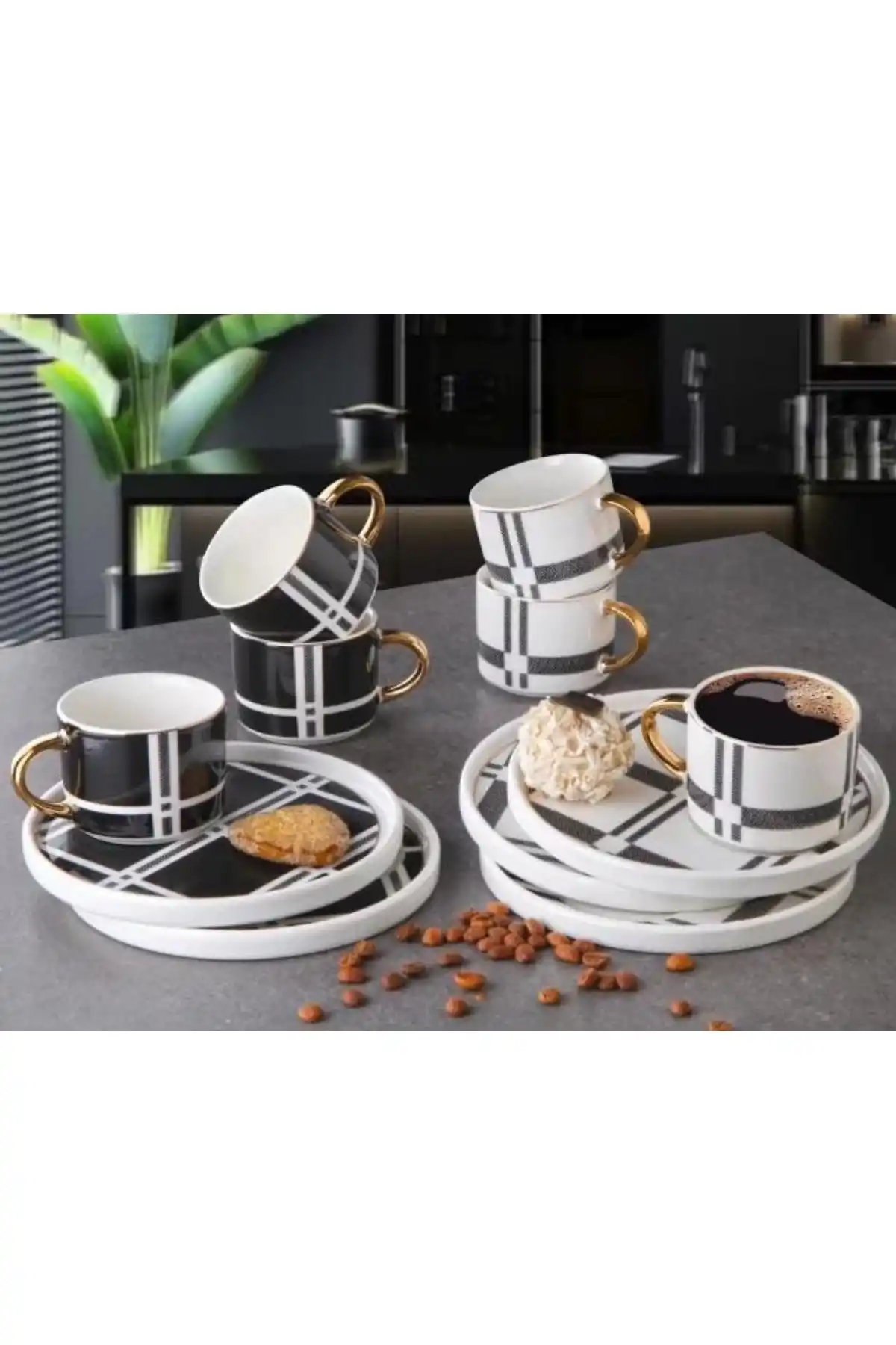 Gönül GNL3371 Porselen Kahve Fincan Takımı 6 Lı