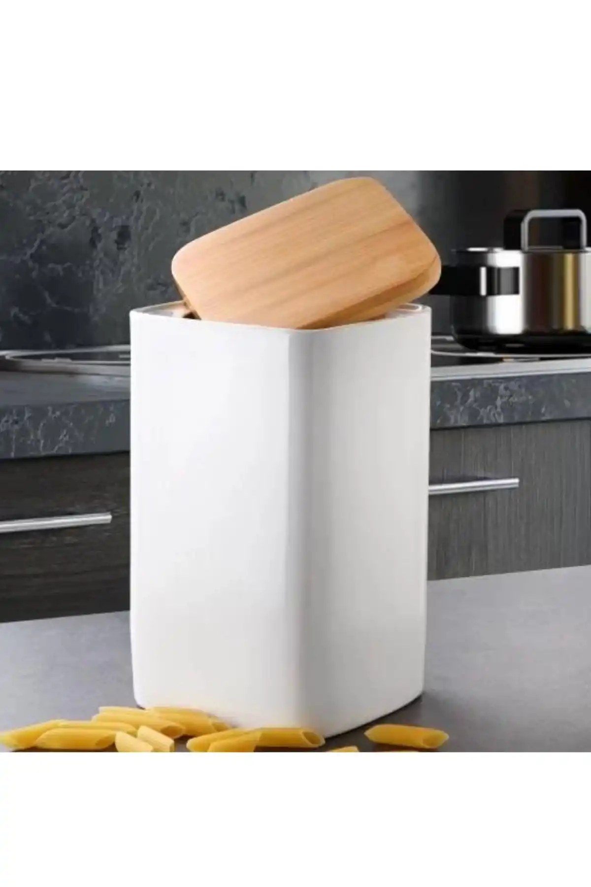 Gönül GNL3455 Porselen Kapaklı Kavanoz 10x10x18 Cm