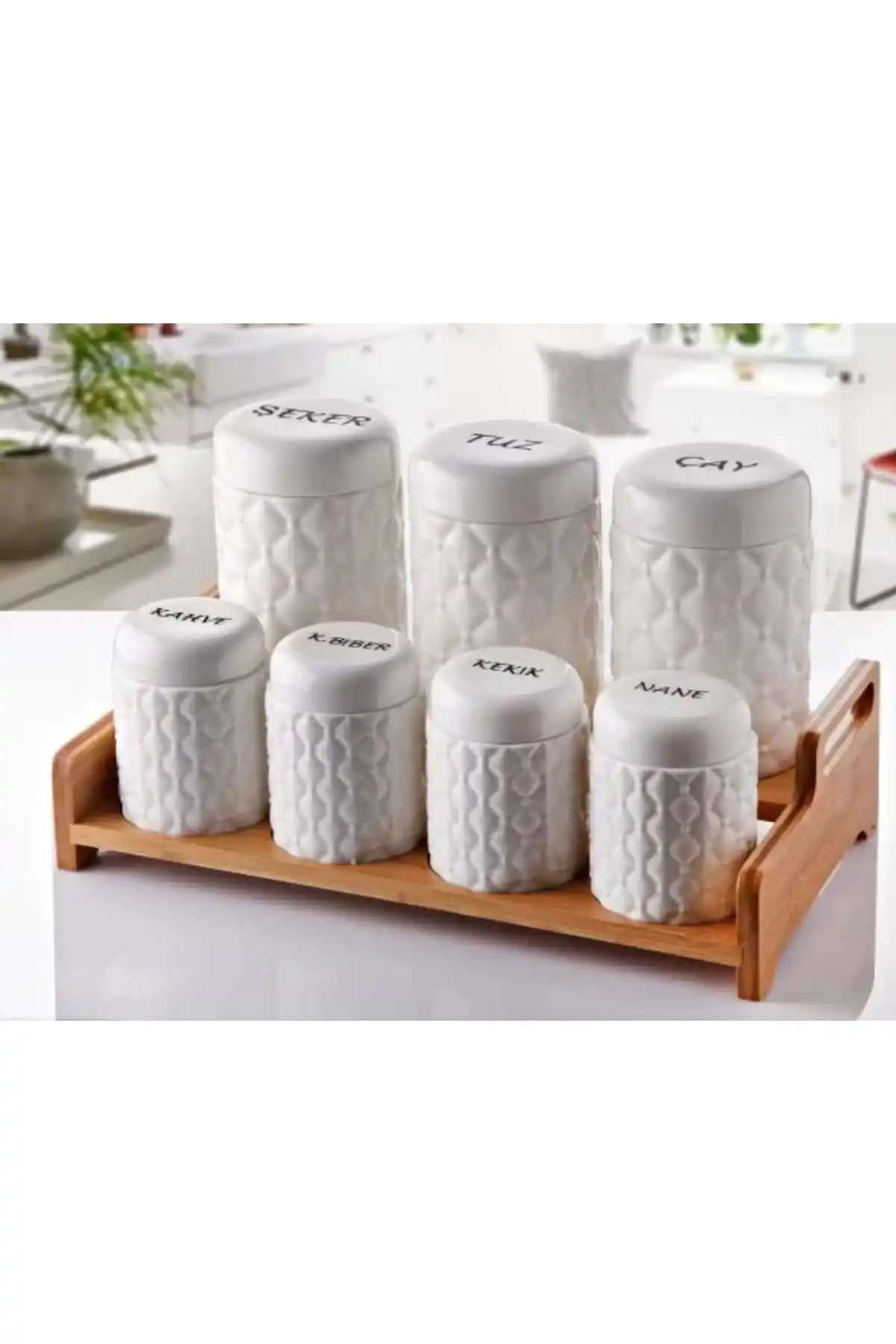 Gönül GNL3505 Bambu Kapaklı Baharat Seti 7 Li