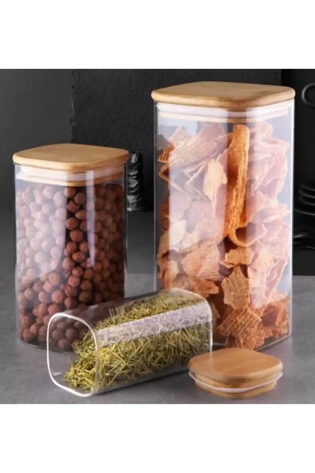 Gönül GNL3841 Borosilikat Cam Kavanoz 3 Lü