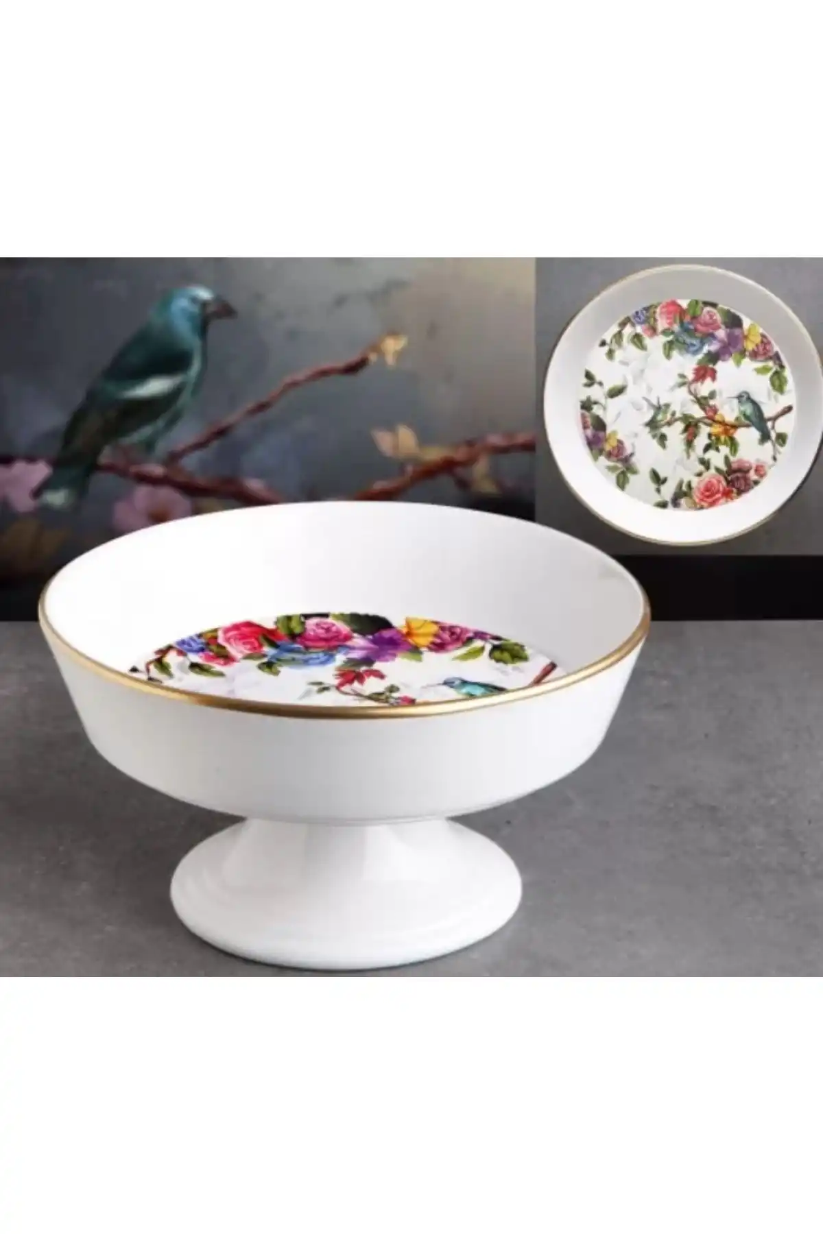 Gönül GNL4413 Flore Seramik Ayaklı Meyvelik