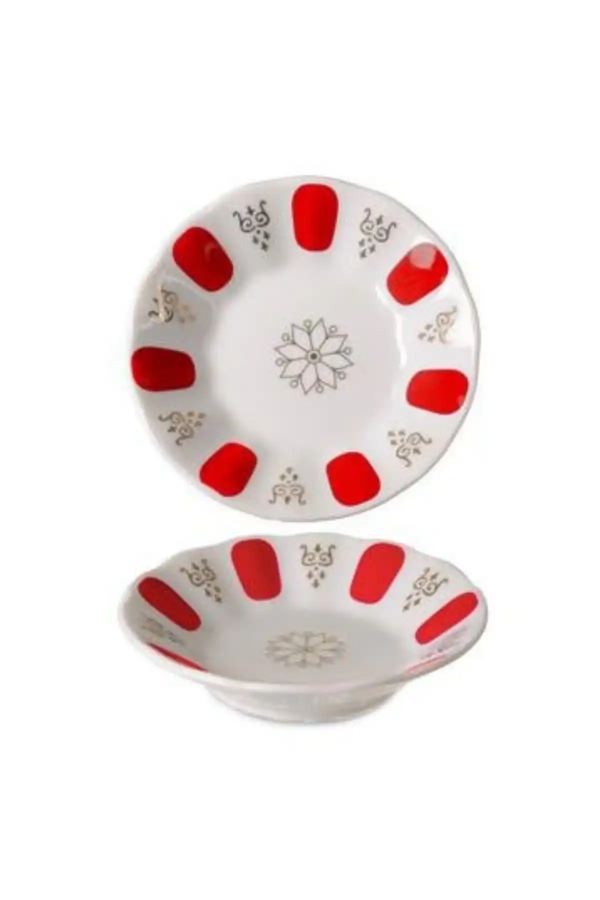 İpek CT10-S Porselen Acem Kırmızı Çay Tabağı 12 Li