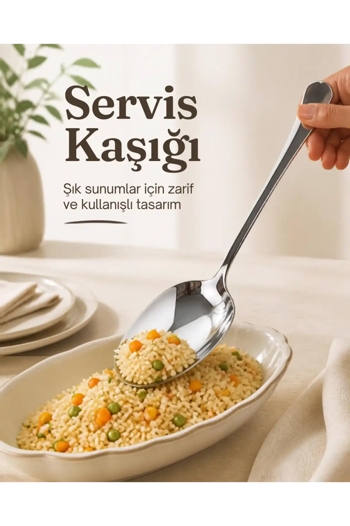 Ivory Çelik Servis Kaşığı