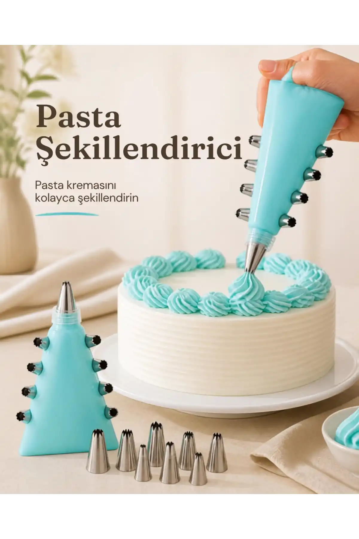 Ivory Pasta Dekorasyon Duy Seti 9 Parça