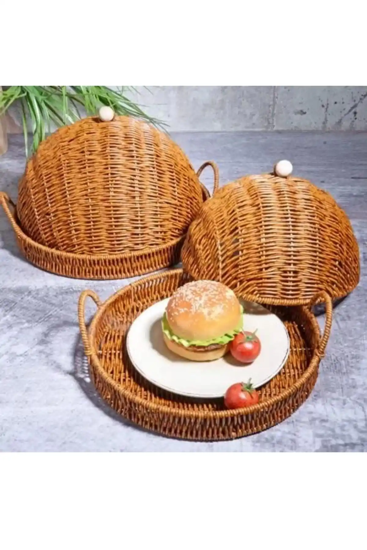 Kosova SPT277.B Büyük Boy Kapaklı Plastik Tepsi 33x33x18 cm 1 Adet