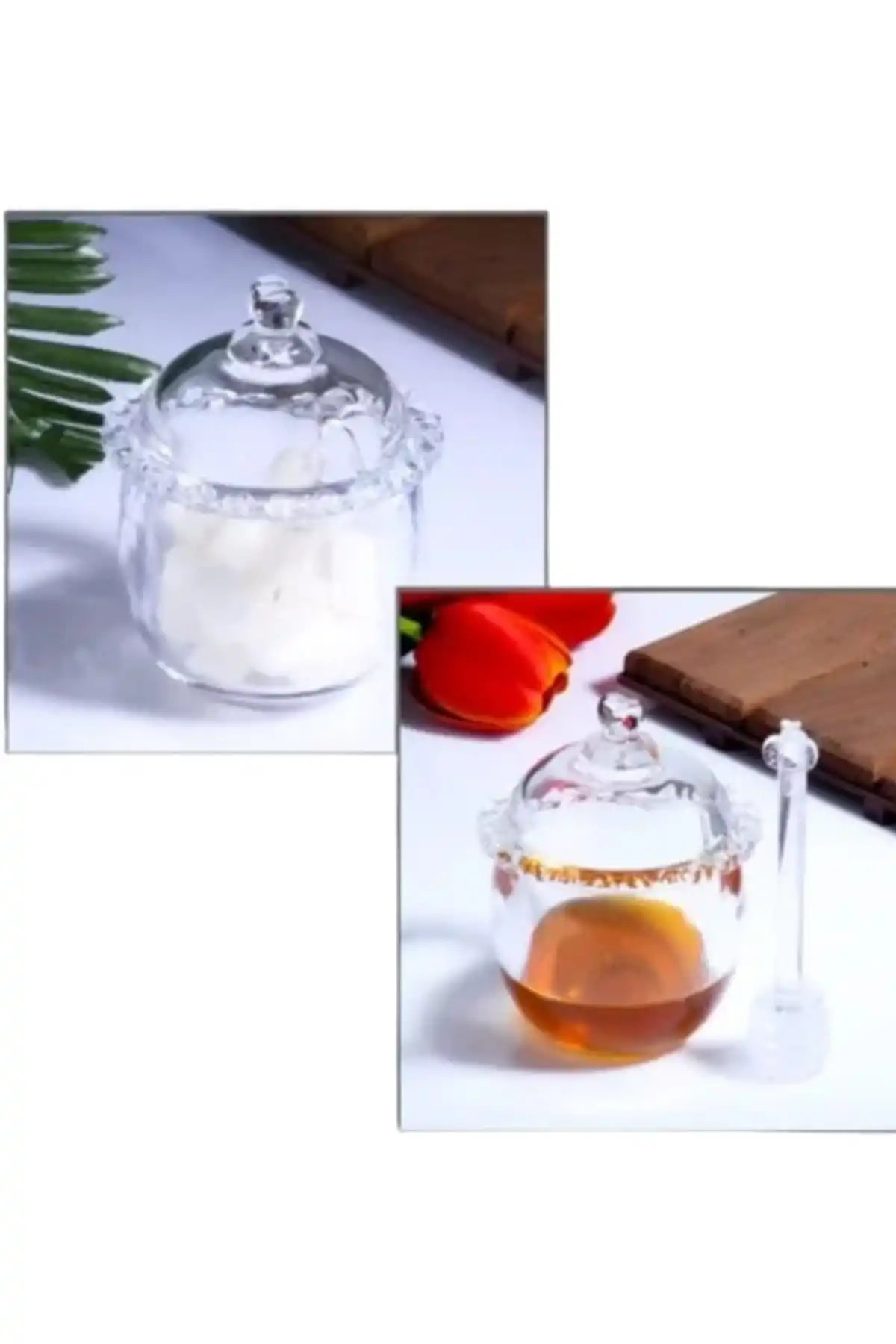 Kosova SUR27 Cam Kaşıklı Ballık Şekerlik 12x10 cm