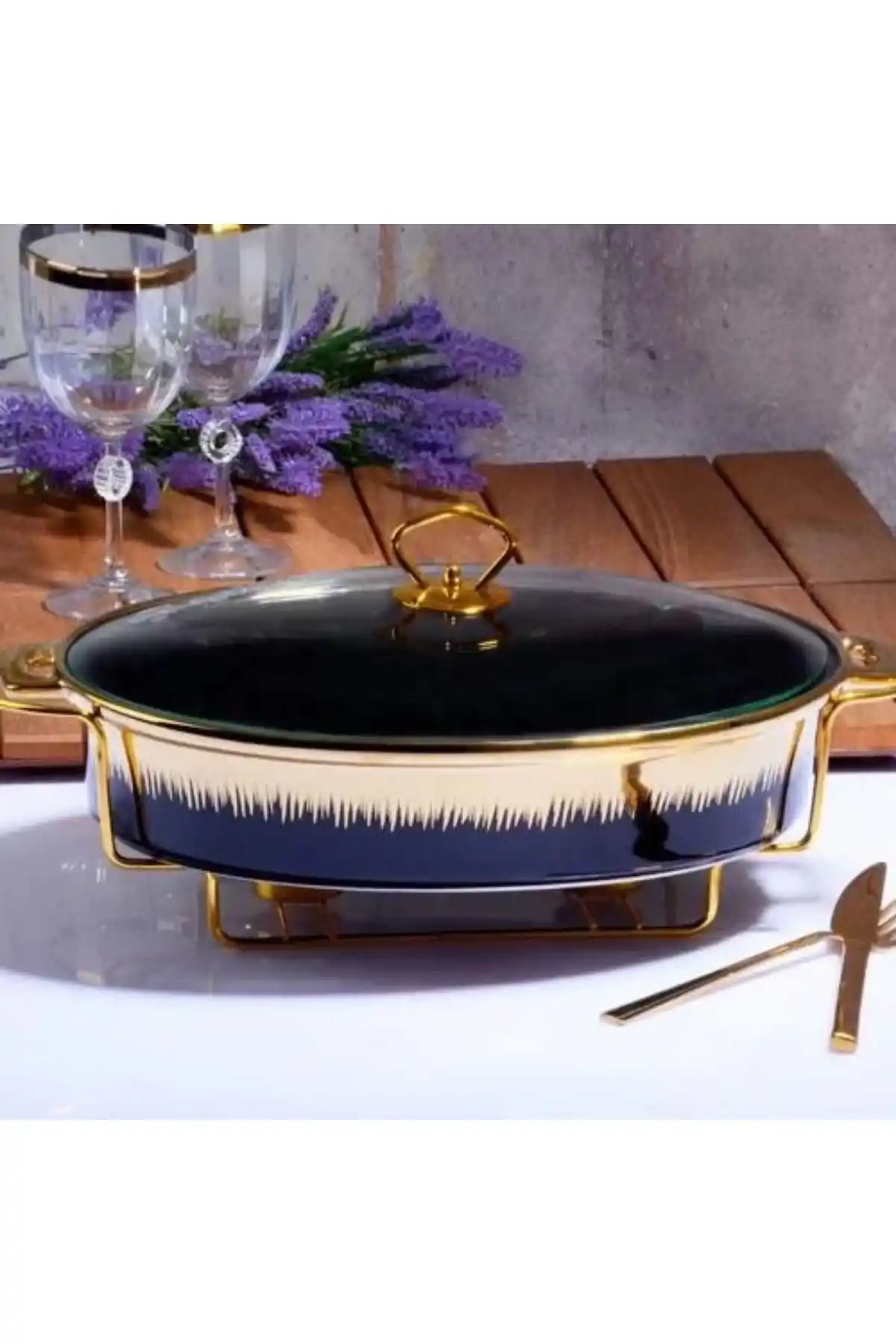 Kosova TWN012 Siyah Oval Telli Porselen Tencere 37 Cm