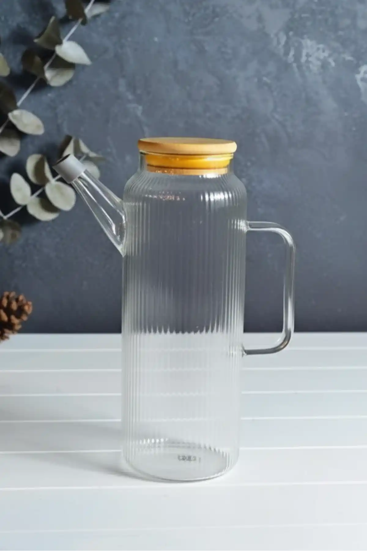 Mien MEN GLA10 Bambu Kapaklı Yağdanlık 1000 cc