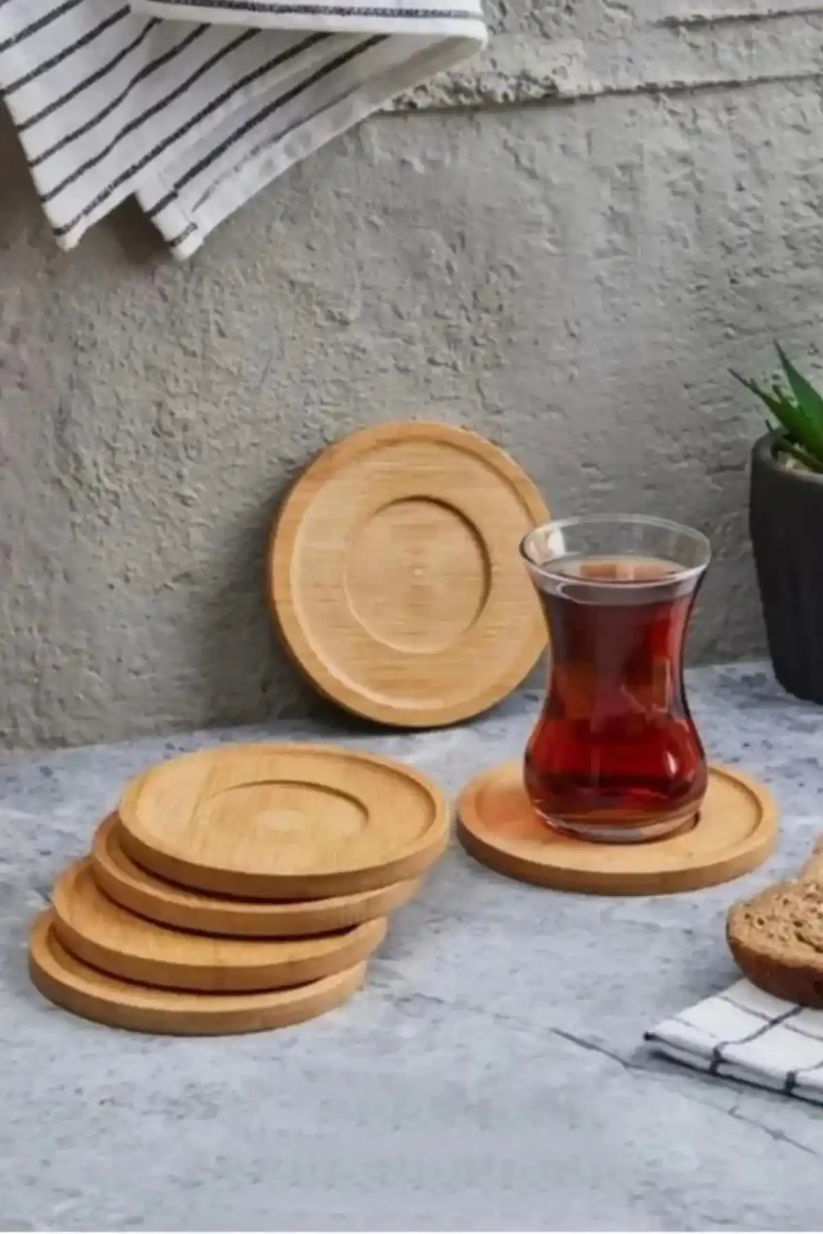 Mien MEN313 Bambu Çay Tabağı 6lı