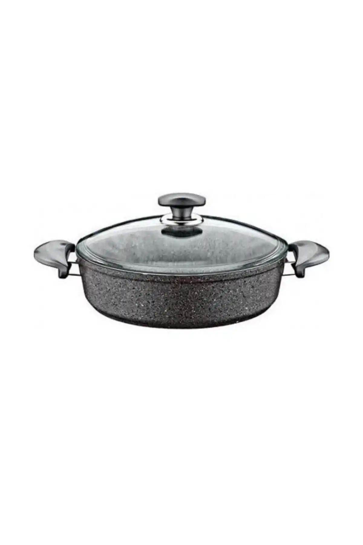 Oms GR203 Granit Gri Kısa Tencere 28 Cm
