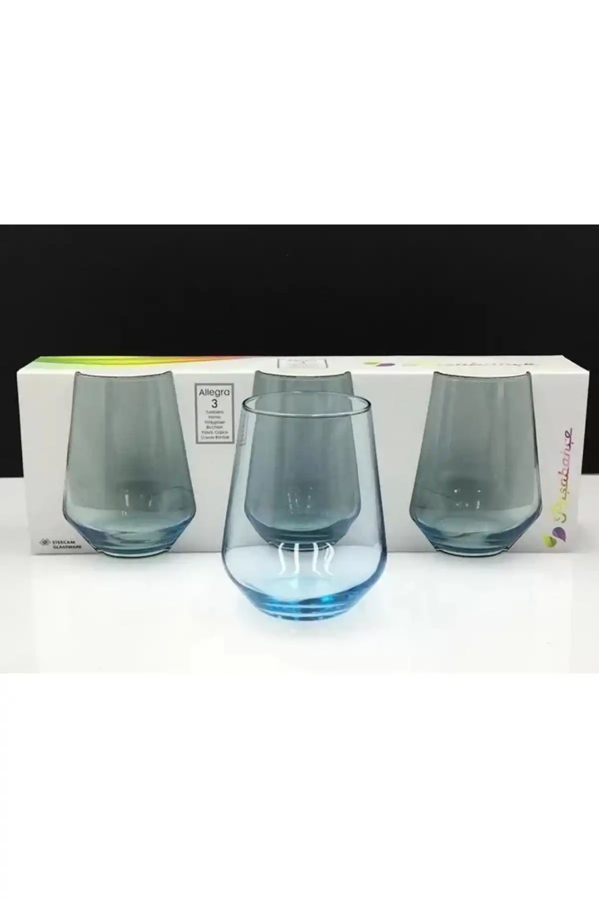 Paşabahçe 41536 Allegra Bardak 3lü 425cc Mavi