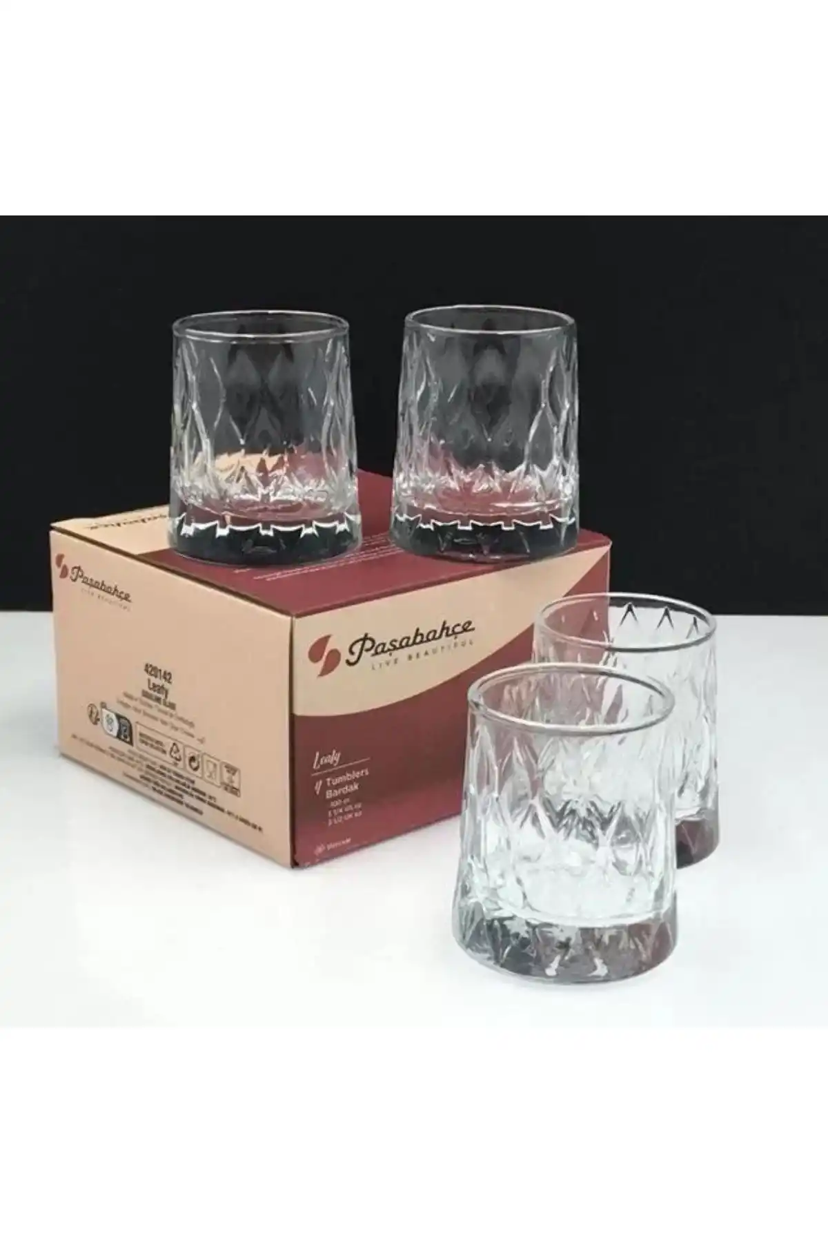 Paşabahçe 420142 Leafy Cam Viski Bardağı 100 cc 4lü