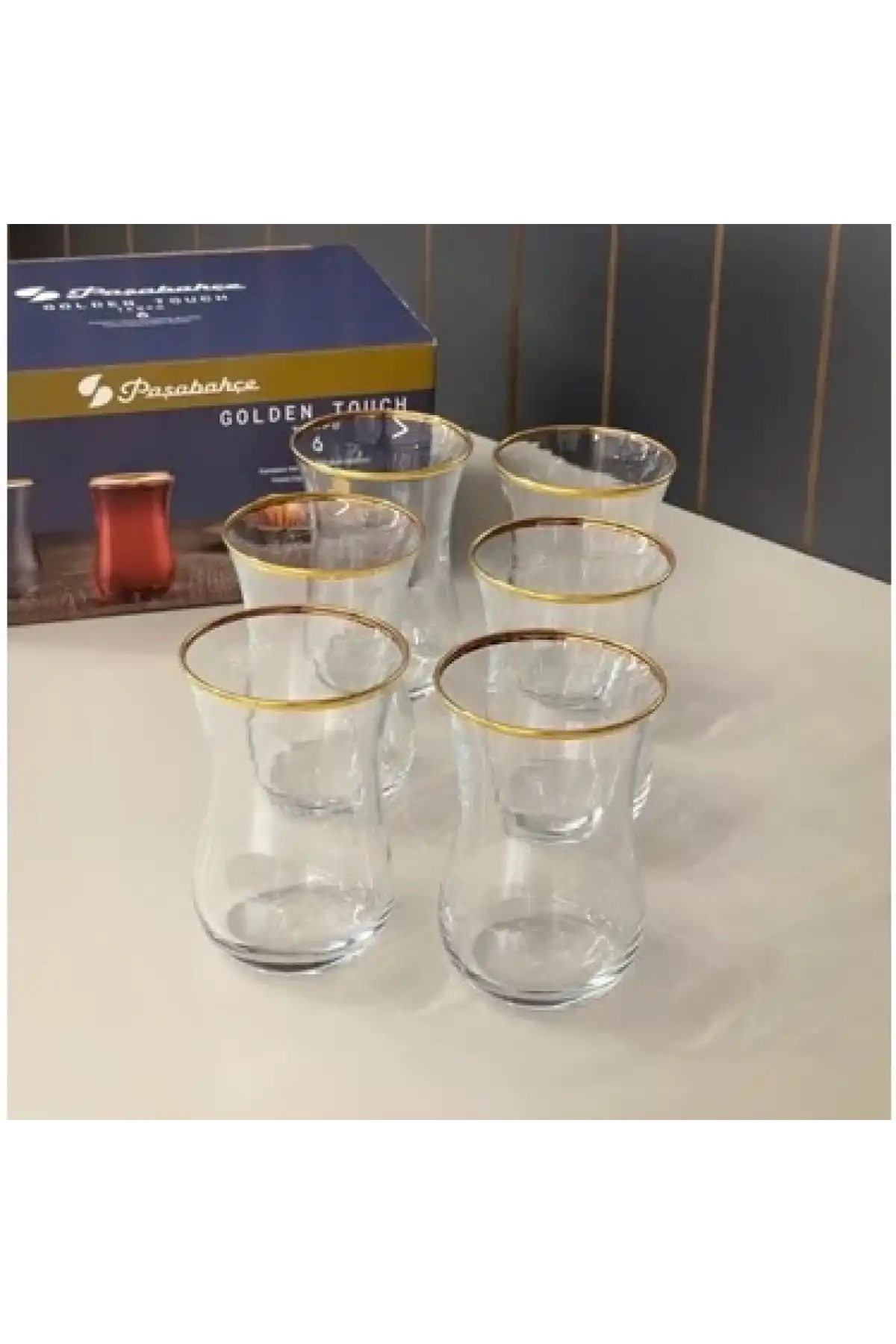 Paşabahçe 42021 Yaldızlı Çay Bardağı 120 cc 6lı