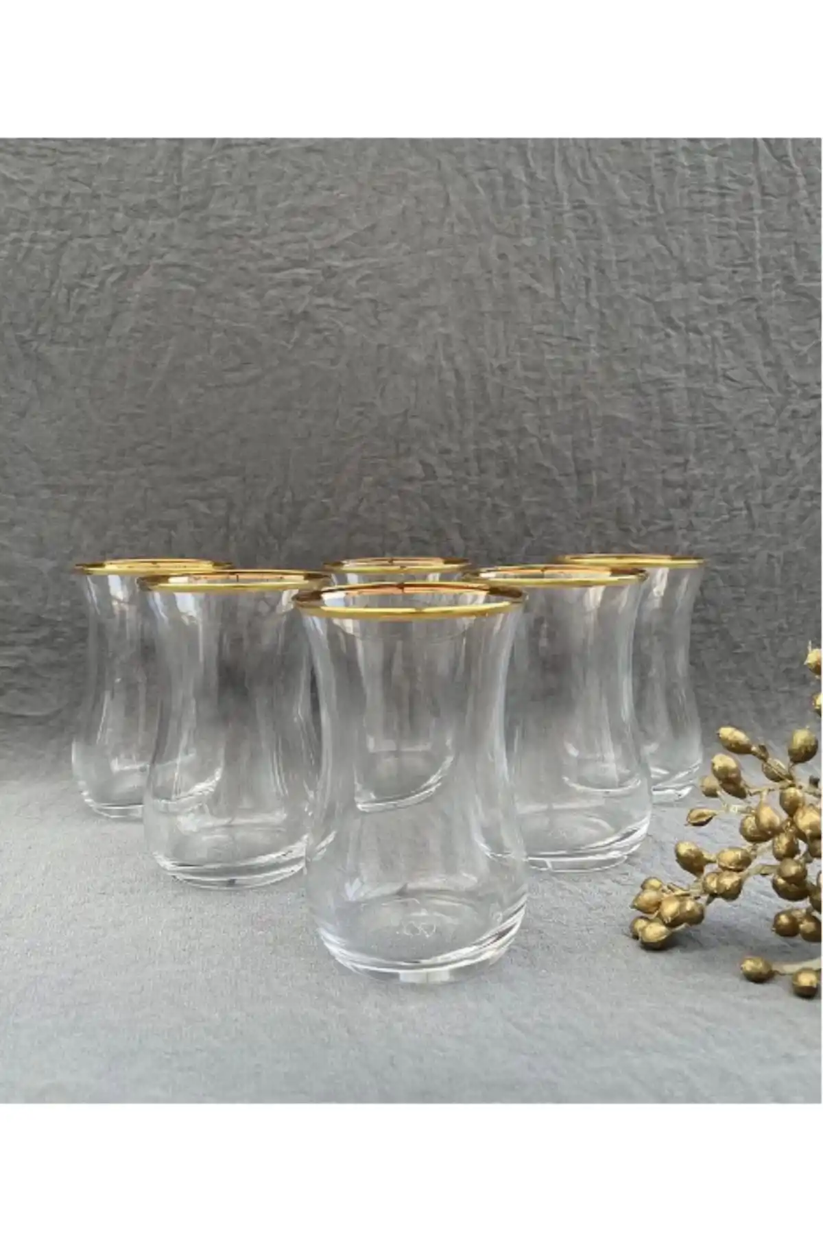 Paşabahçe 42021 Yaldızlı Çay Bardağı 120 cc 6lı