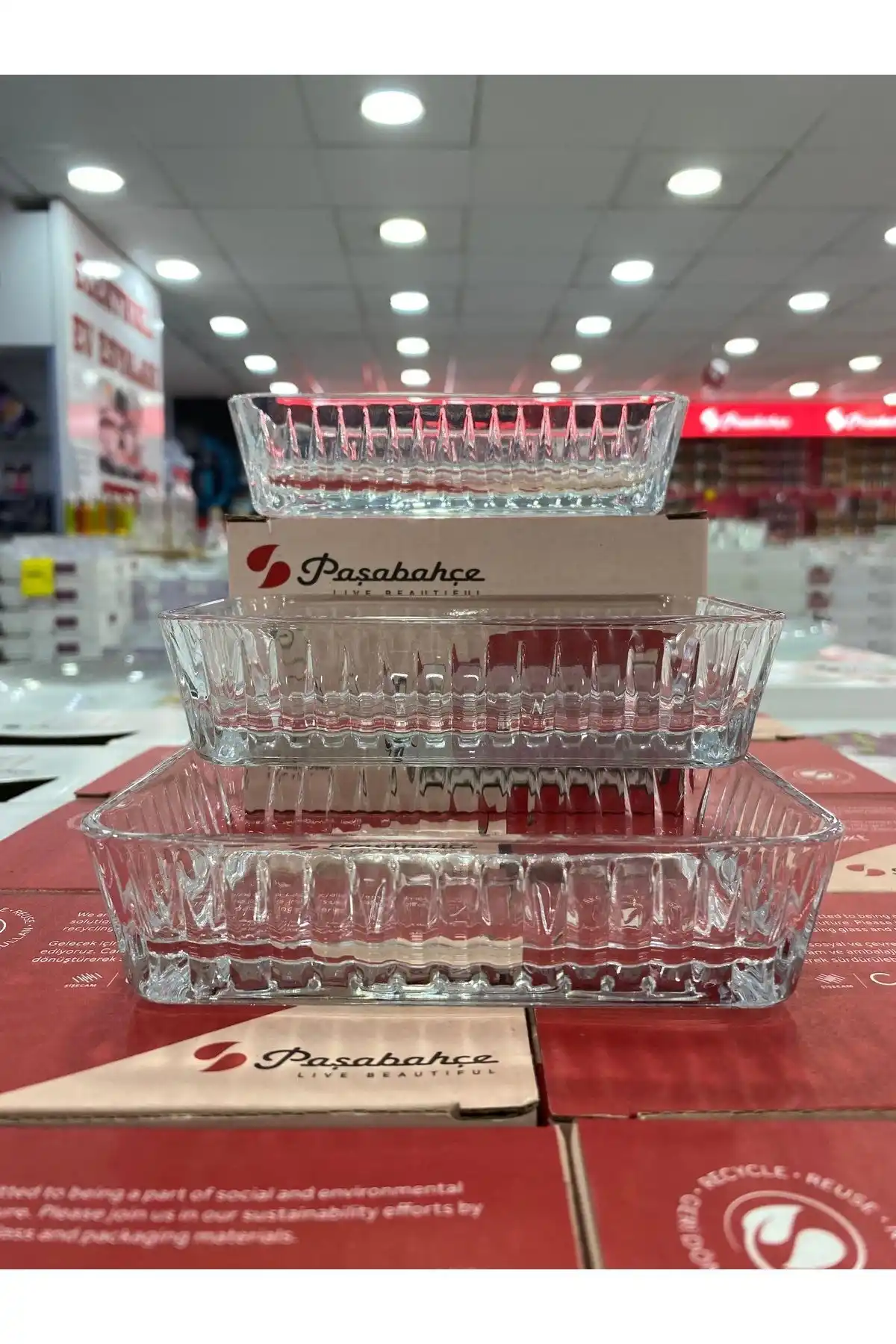 Paşabahçe 530323 Freyza Servis Tabağı 3lü 14x8,5 cm