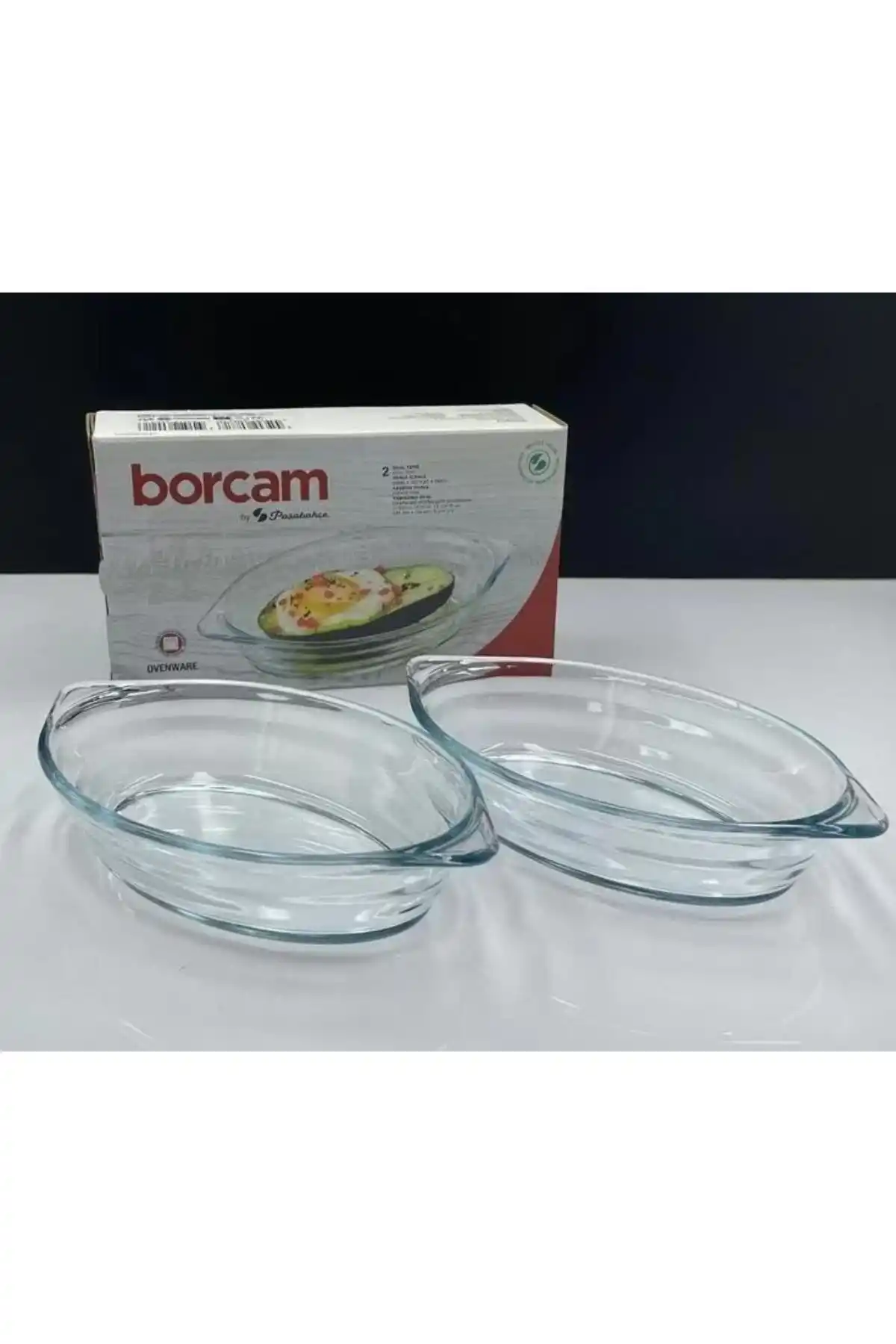 Paşabahçe 590007 Borcam Tepsi 520 cc 22.4cmx13cm 2li
