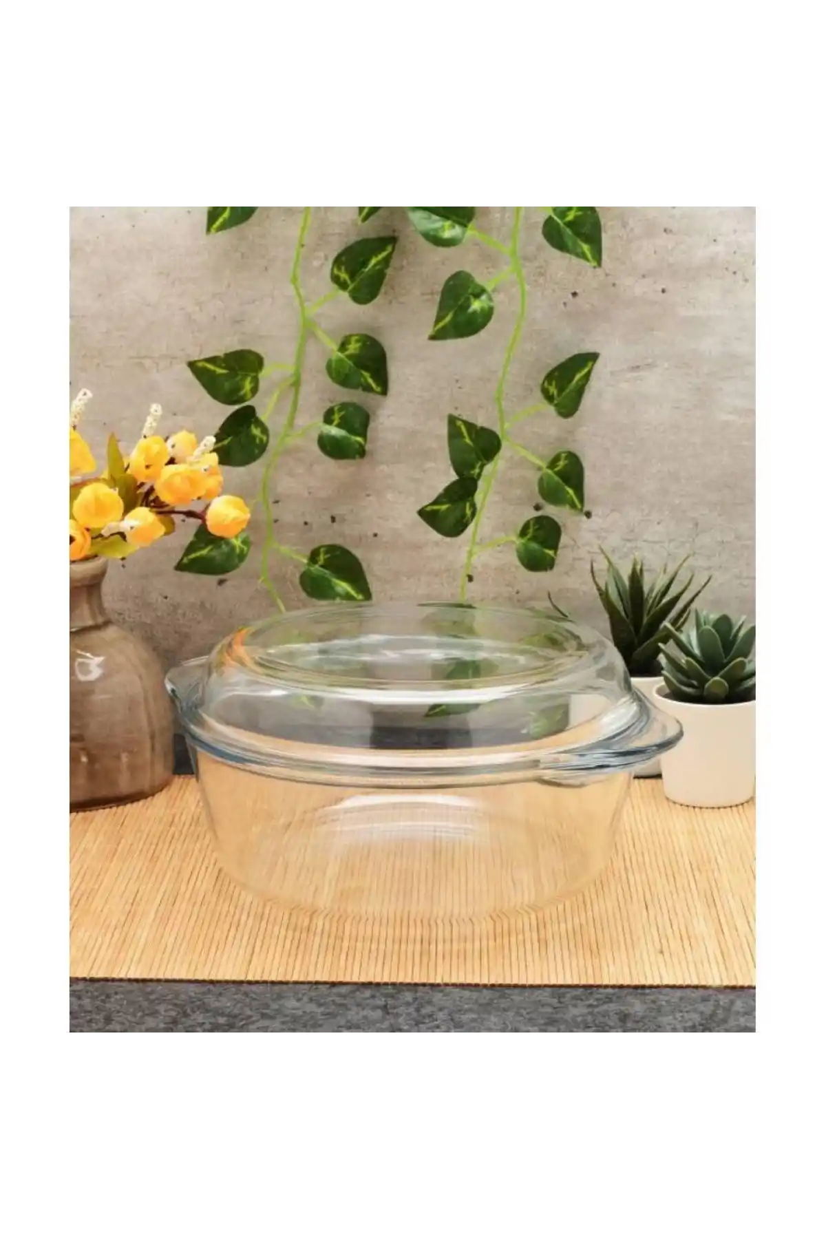 Paşabahçe 59001 Gri Kapaklı Borcam Fırın Kabı 22X8 cm 2100 cc