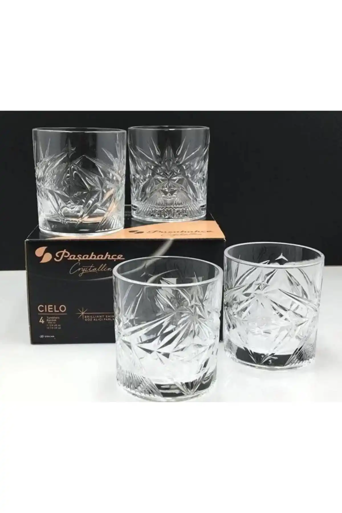 Paşabahçe 68484 Cielo Cam Viski Bardağı 350 cc 4lü