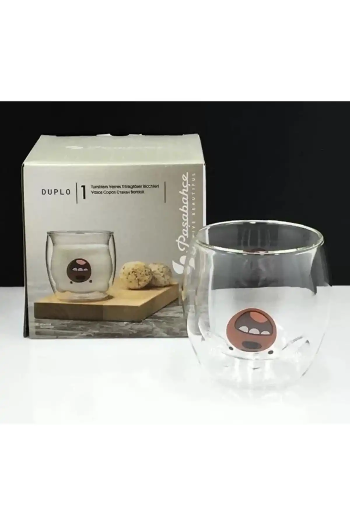 Paşabahçe Q001 Duplo Borosilkat Ayıcıklı Cam Su Bardağı 300cc 1 Adet