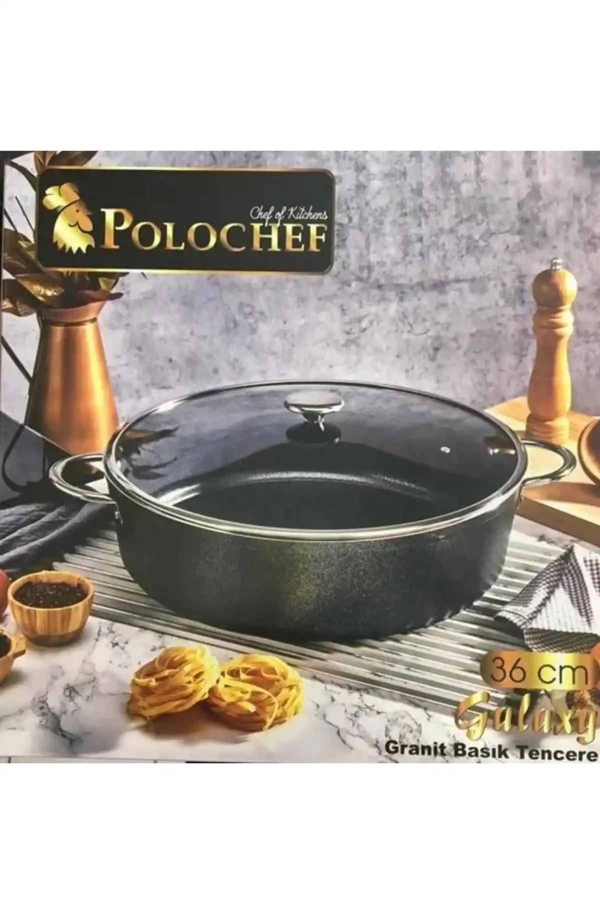 Polochef GLB136 Galaxy Teflon Tencere 36 Cm
