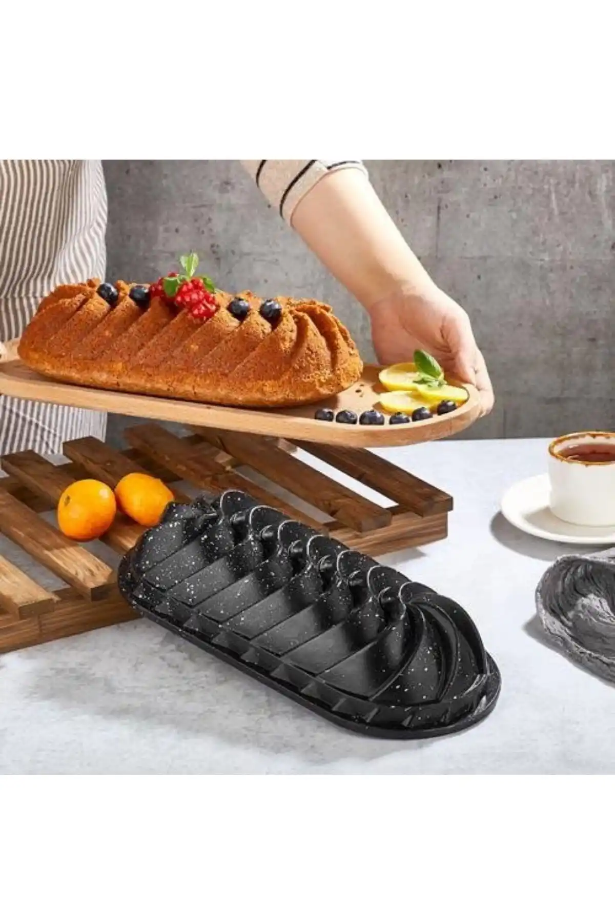 Poloshef EDK133 Ebru Granit Döküm Kek Kalıbı