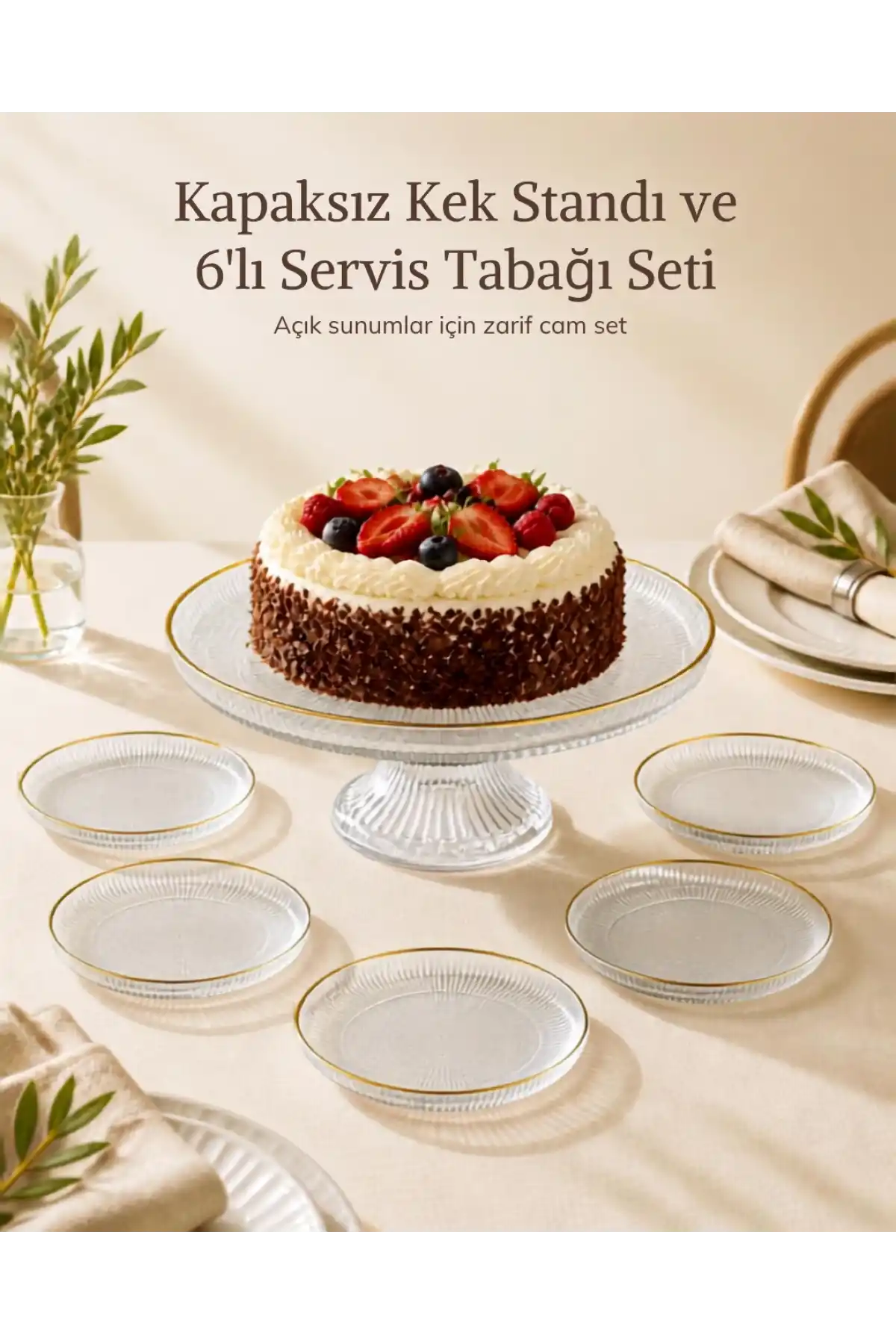 Sigma Sensu Altın Cam 7 Parça İkram Seti